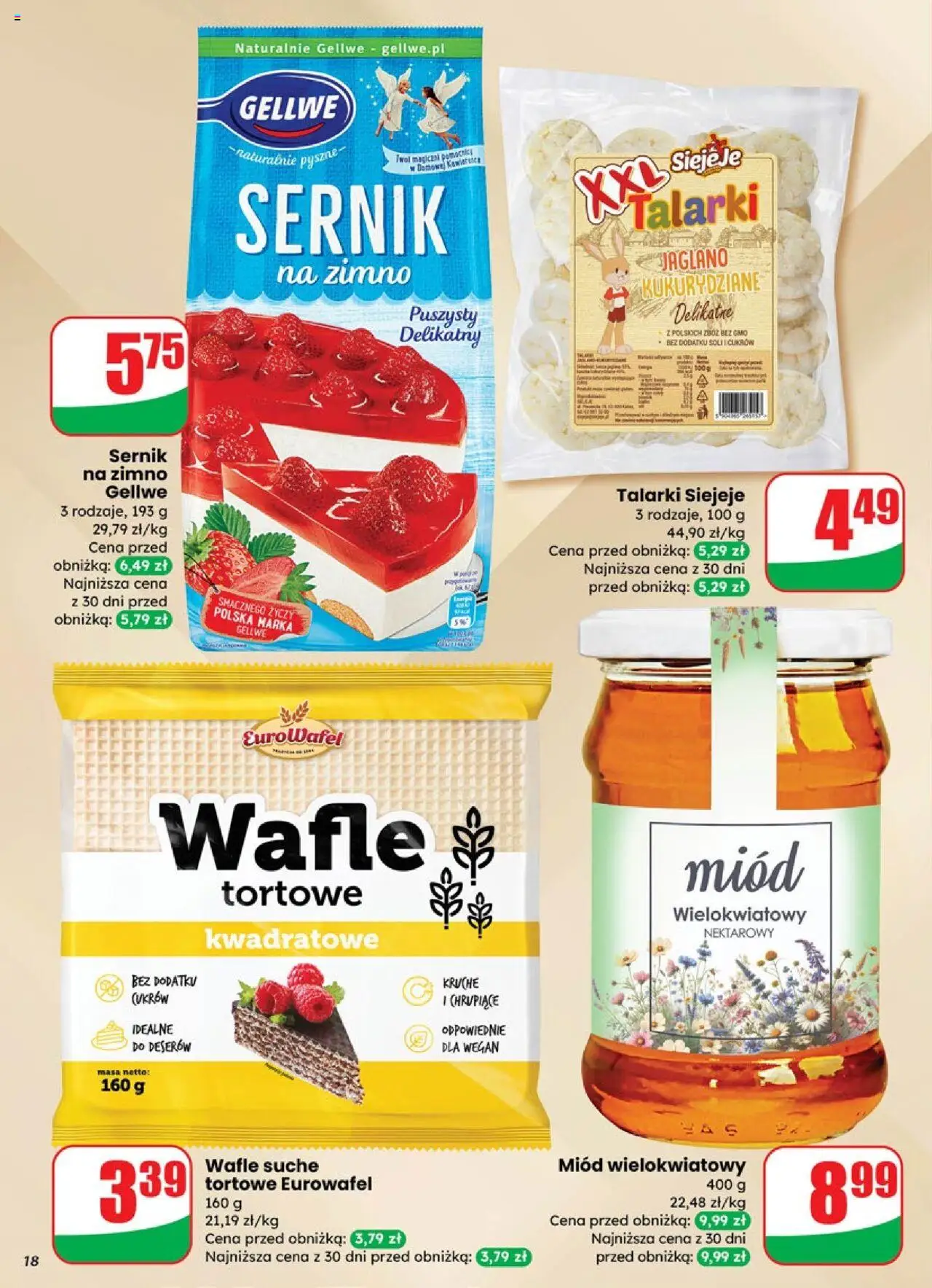 Dino Gazetka od 01.10.2025 | Strona: 18 | Produkty: Miód, Wafle