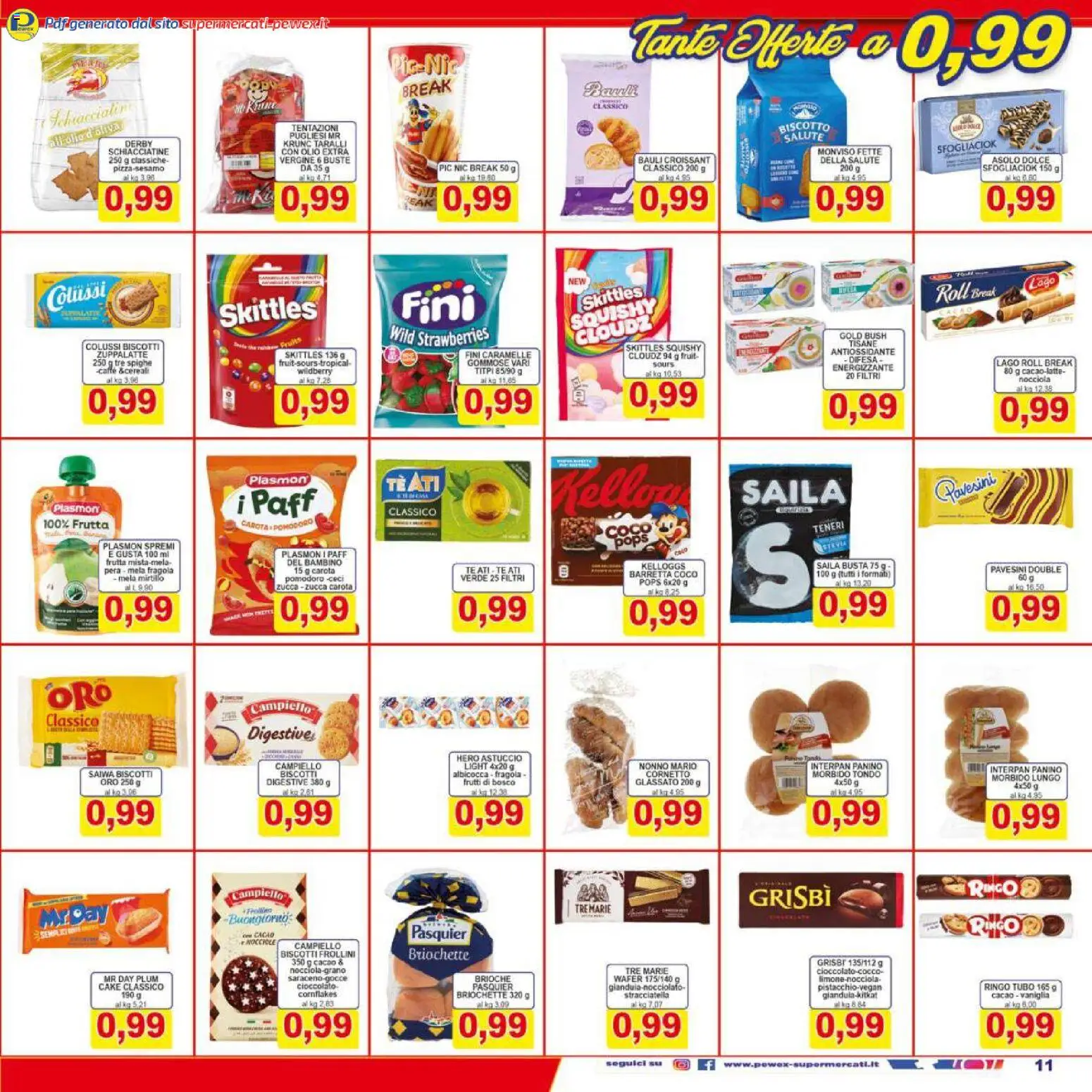 Volantino Pewex del 16.01.2026 | Pagina: 11 | Prodotti: Zucca, Astuccio, Croissant, Stracciatella