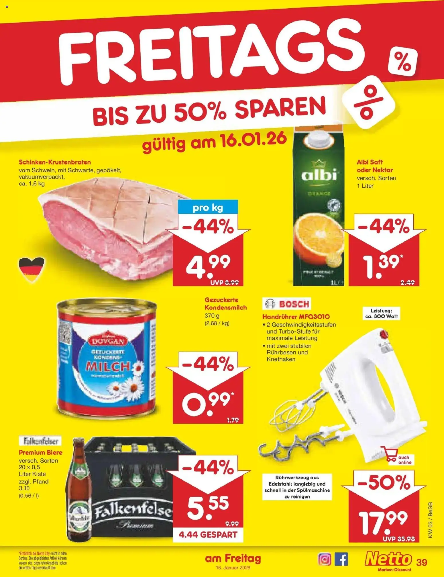 Netto Marken-Discount prospekt Kremmen	 – gültig ab 12.01.2026 | Seite: 49 | Produkte: Bosch, Rührbesen, Milch, Saft