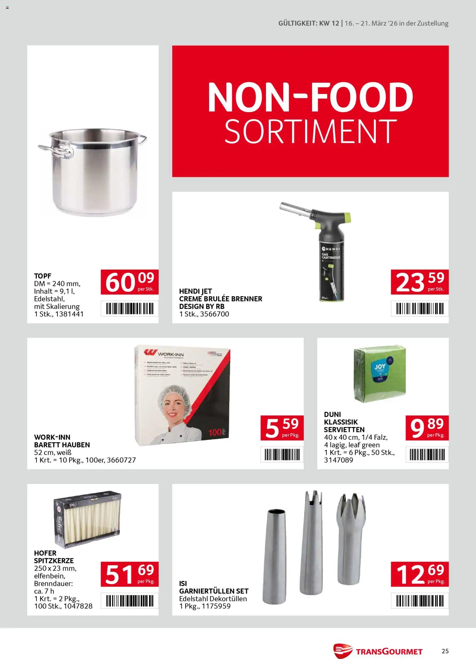 Transgourmet Zustellaktion gültig ab 16.03.2026 | Seite: 25 | Produkte: Creme