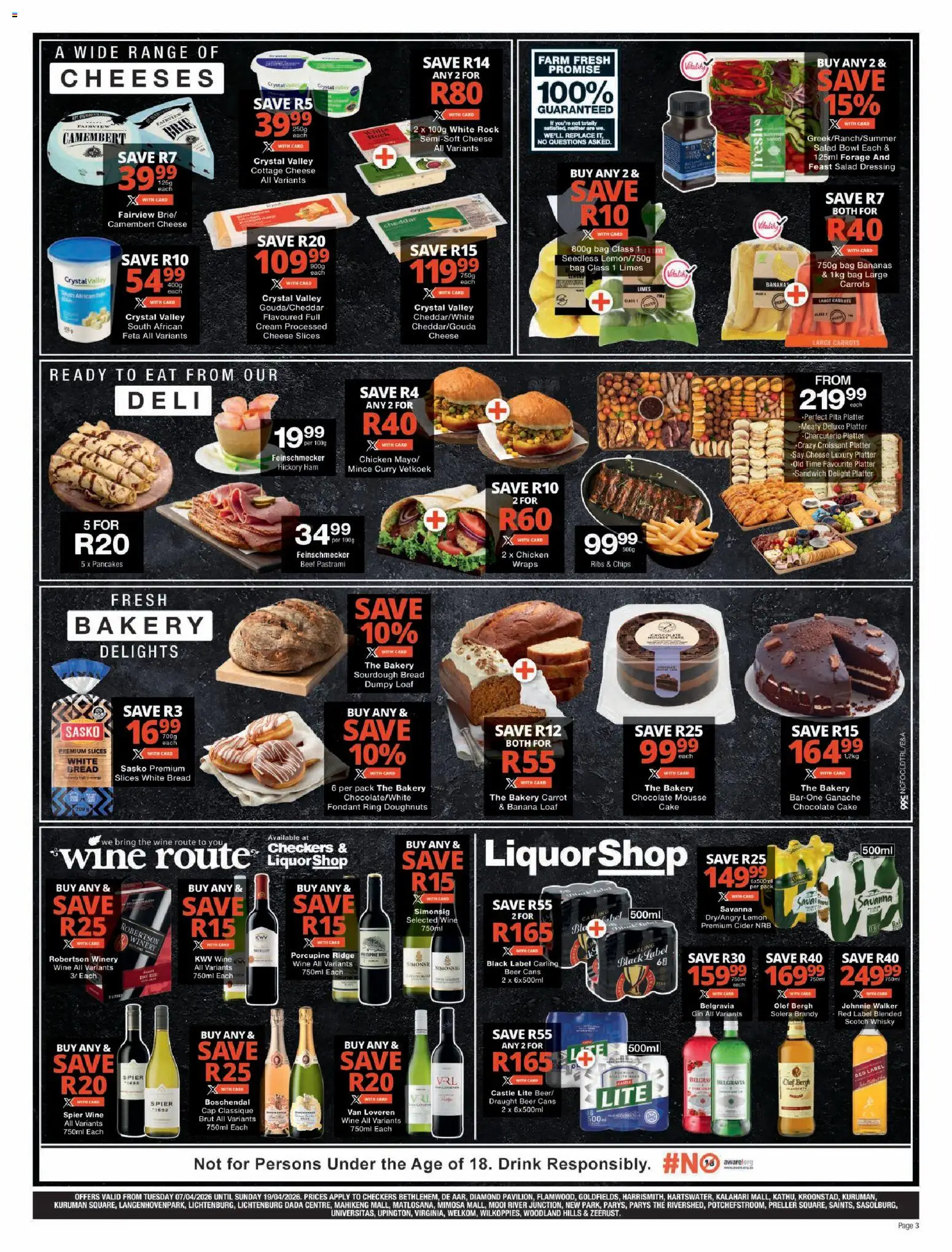 New Checkers catalogue – valid from 07.04.2026 | Page: 3 | Products: Beer, Beef, Carrots, Cottage cheese