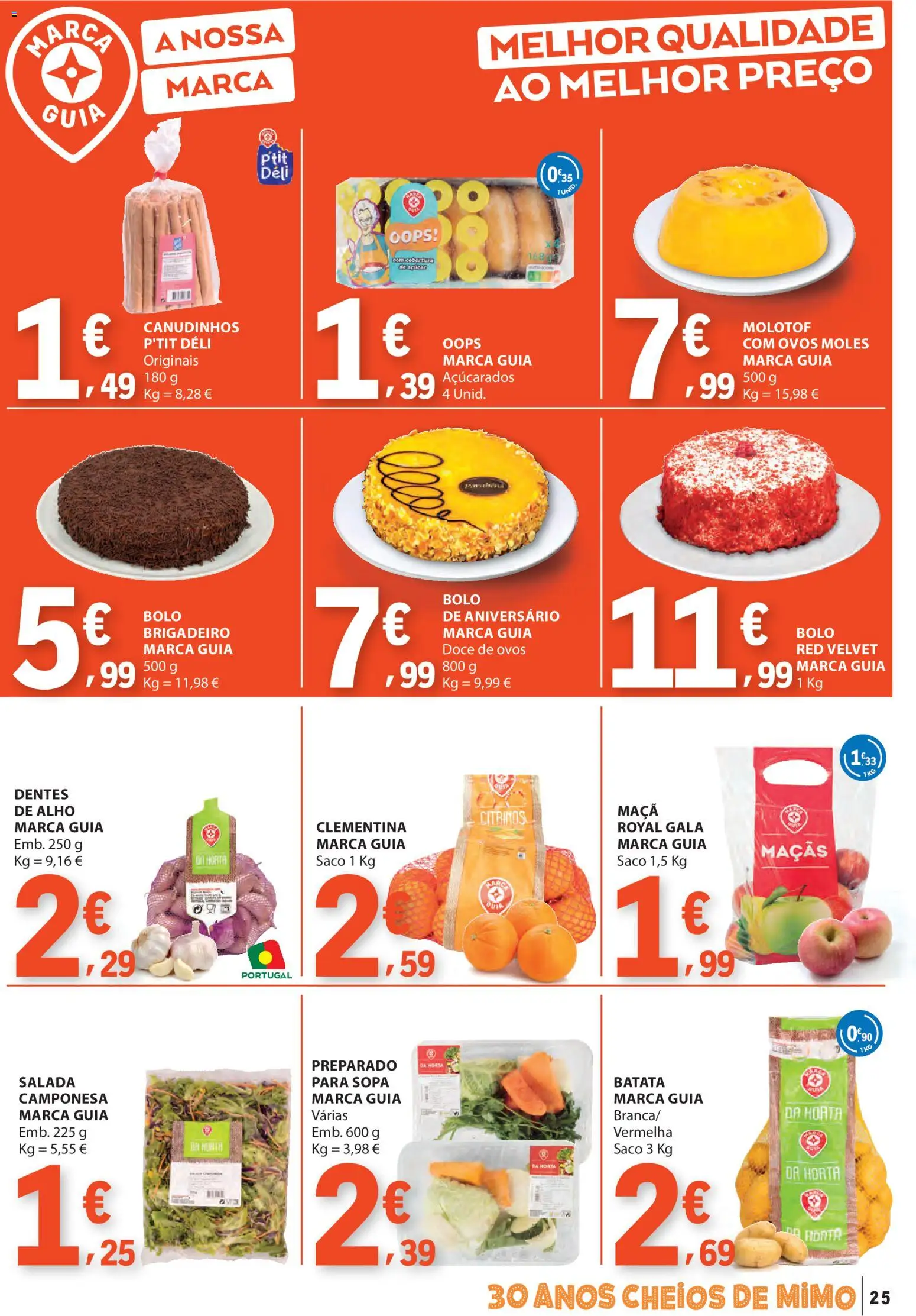 E.Leclerc folheto │ válido de 08.01.2026 | Página: 25 | Produtos: Bolo, Sopa, Açúcar, Salada