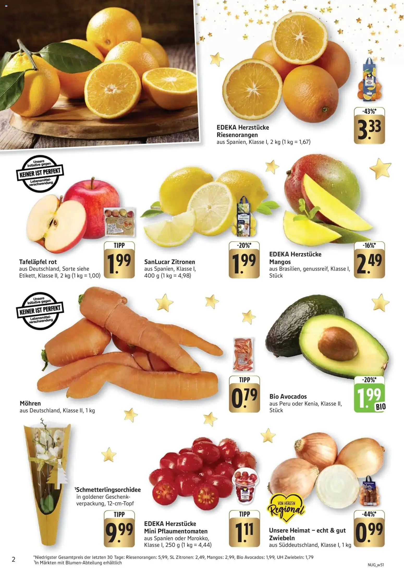 Edeka prospekt Neuhofen	 – gültig ab 15.12.2025 | Seite: 2 | Produkte: Mohren, Zwiebeln, Mango, Zitronen