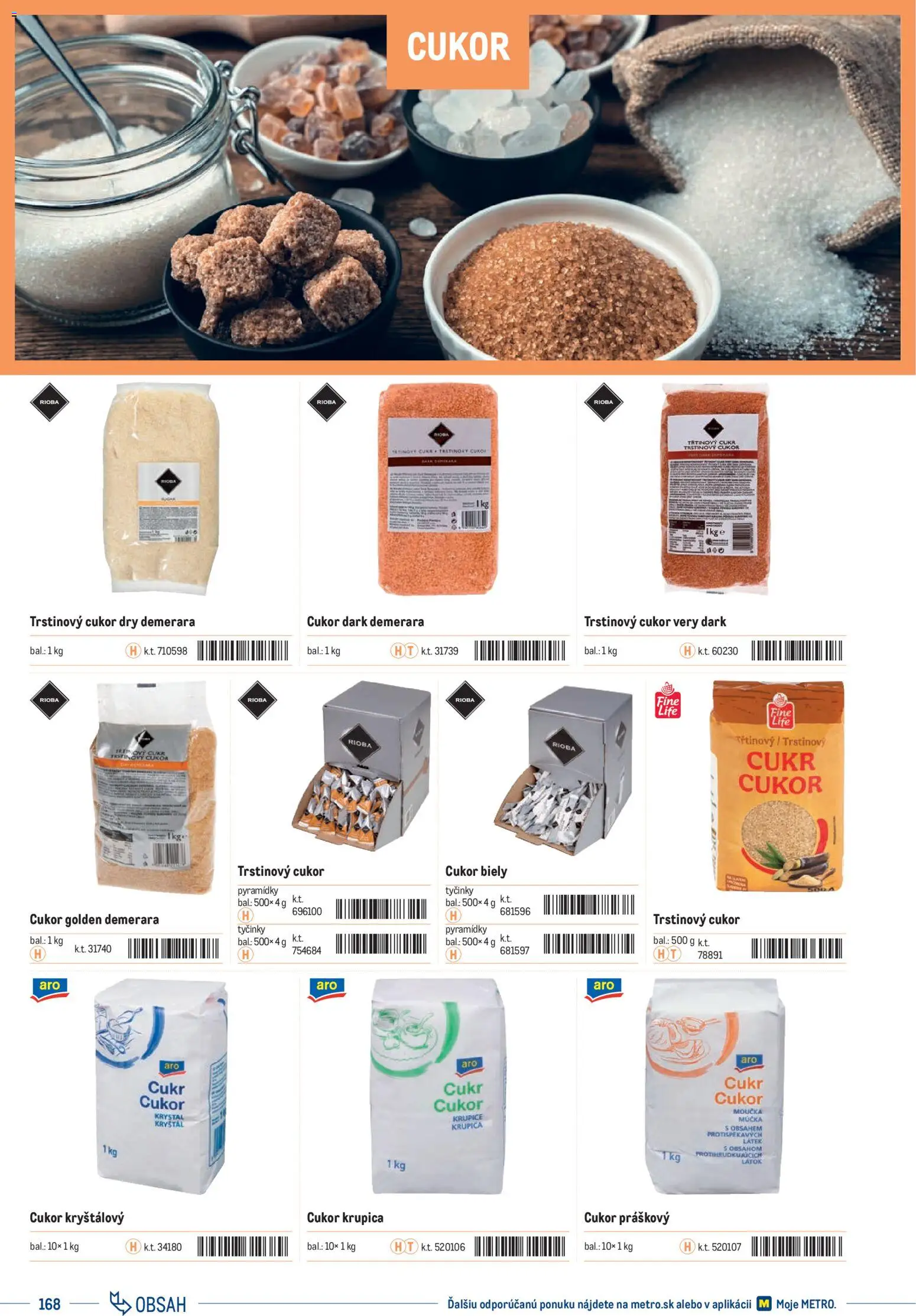 Nové Metro akcie – leták je platný od 01.01.2025 | Strana: 168 | Produkty: Kryštálový cukor, Cukor, Trstinový cukor, Krupica