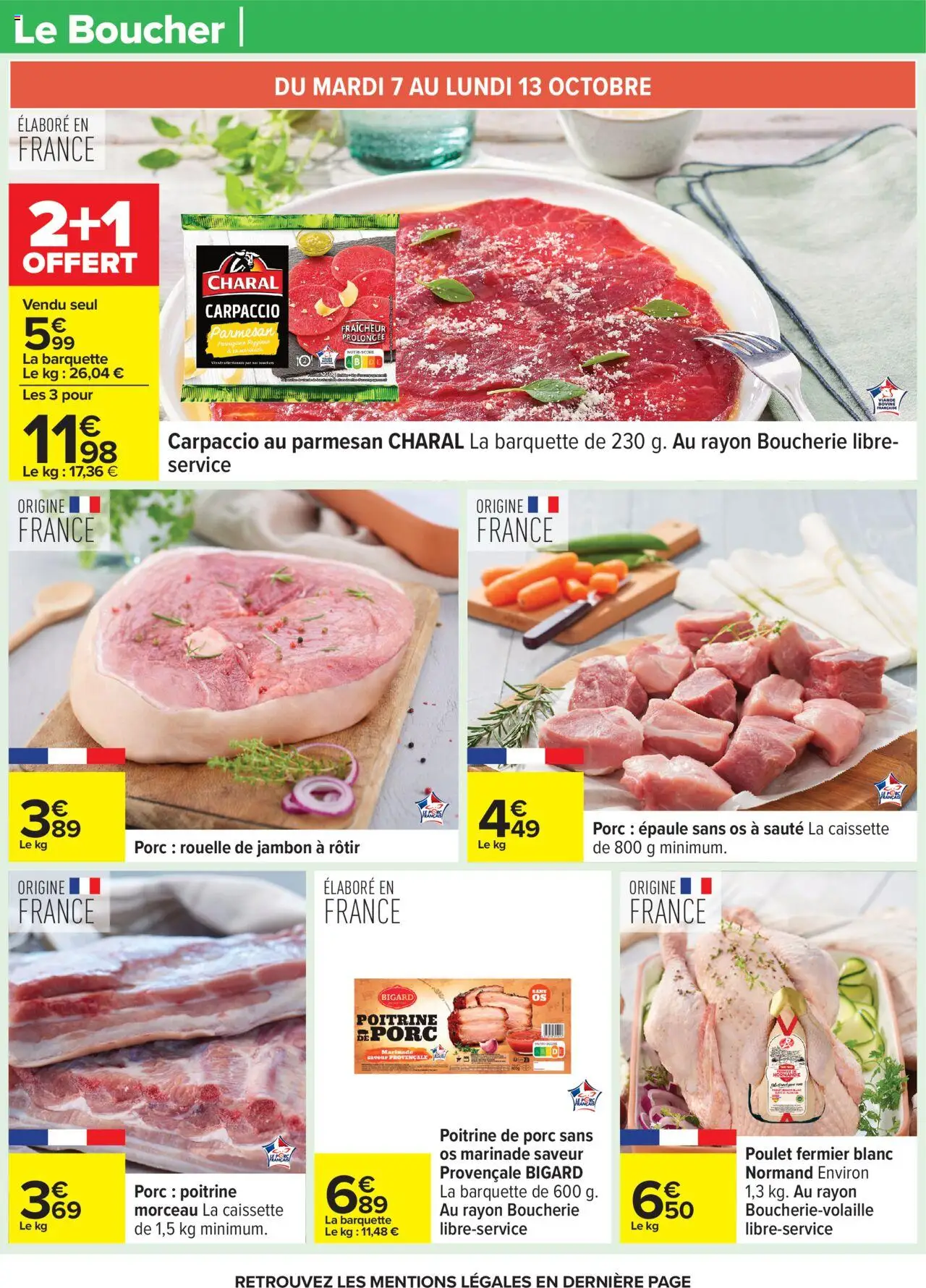 {H1} | Page: 15 | Produits: Poitrine de porc, Parmesan, Jambon, Porc