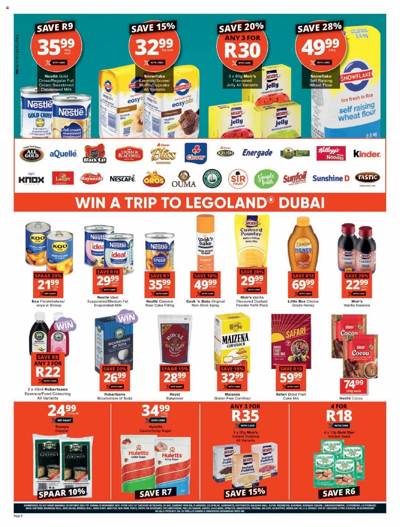 New Checkers catalogue – valid from 20.10.2025 | Page: 6 | Products: Cake, Bicarbonate of soda, Condensed milk, Syrup