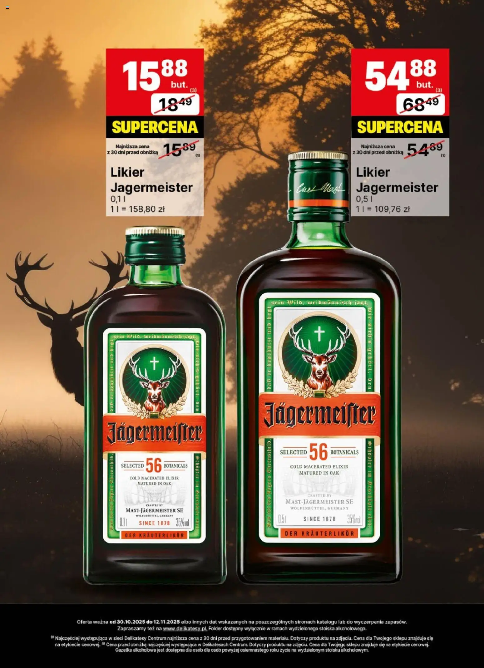 Delikatesy Centrum Gazetka - DeliBarek od 30.10.2025 | Strona: 20 | Produkty: Delikatesy, Jagermeister