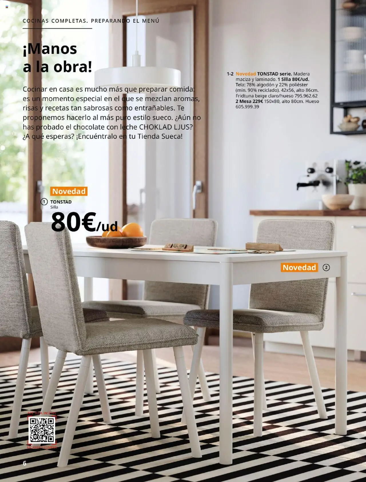 Catálogo IKEA La vida comienza en la cocina │ válido desde el 18.09.2025 | Página: 6 | Productos: Chocolate, Chocolate con leche, Mesa, Silla
