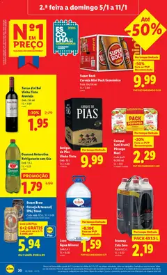 Pré-visualização Luso Água Mineral, Emb 5,4 L válido de 05.01.2026 | Página: 20 | Produtos: Agua, Refrigerante, Vinho, Soda