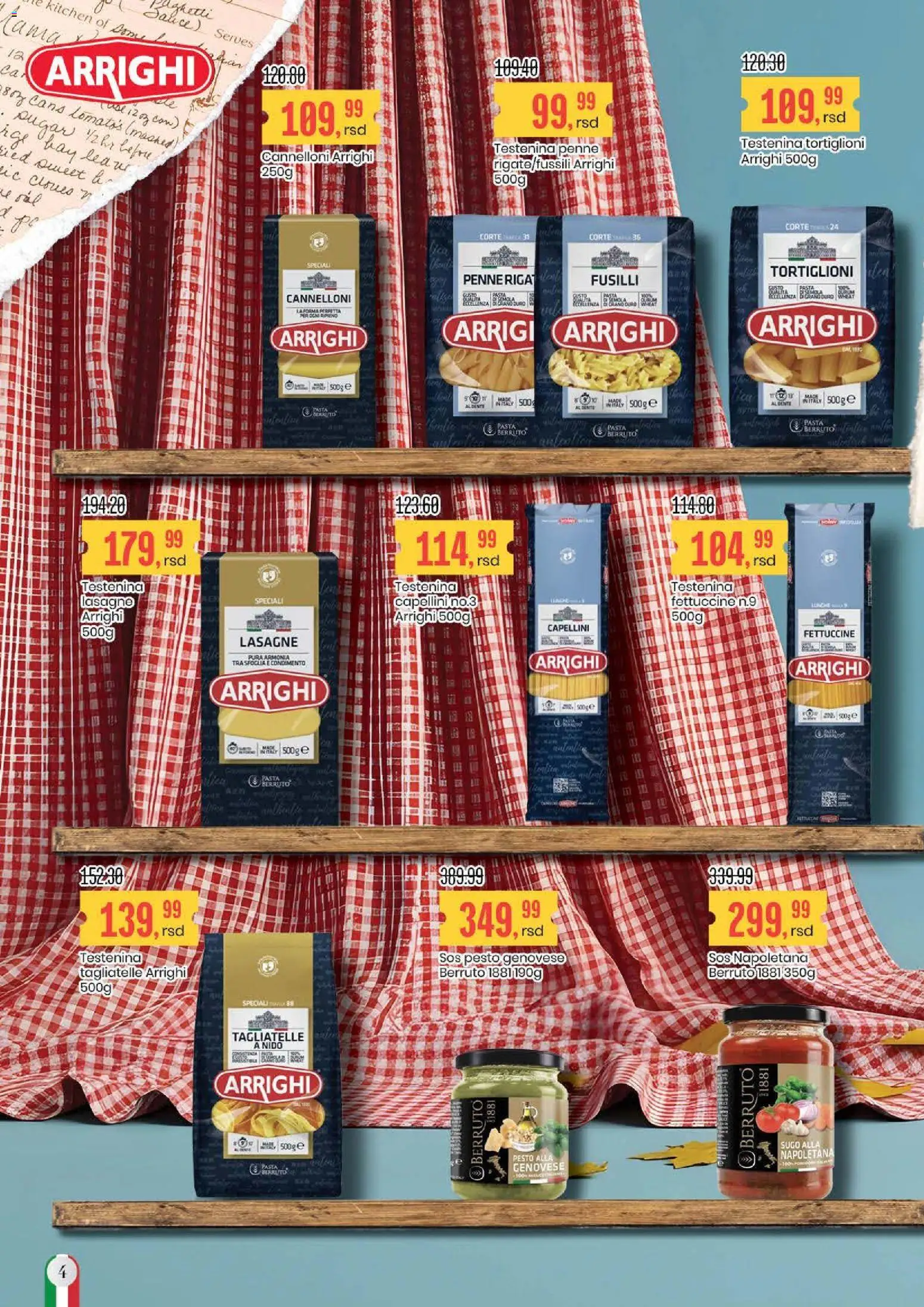 Aroma Market katalog - važi od 17.11.2025 | Strana: 4 | Proizvode: Testenina, Pesto, Tagliatelle, Sos