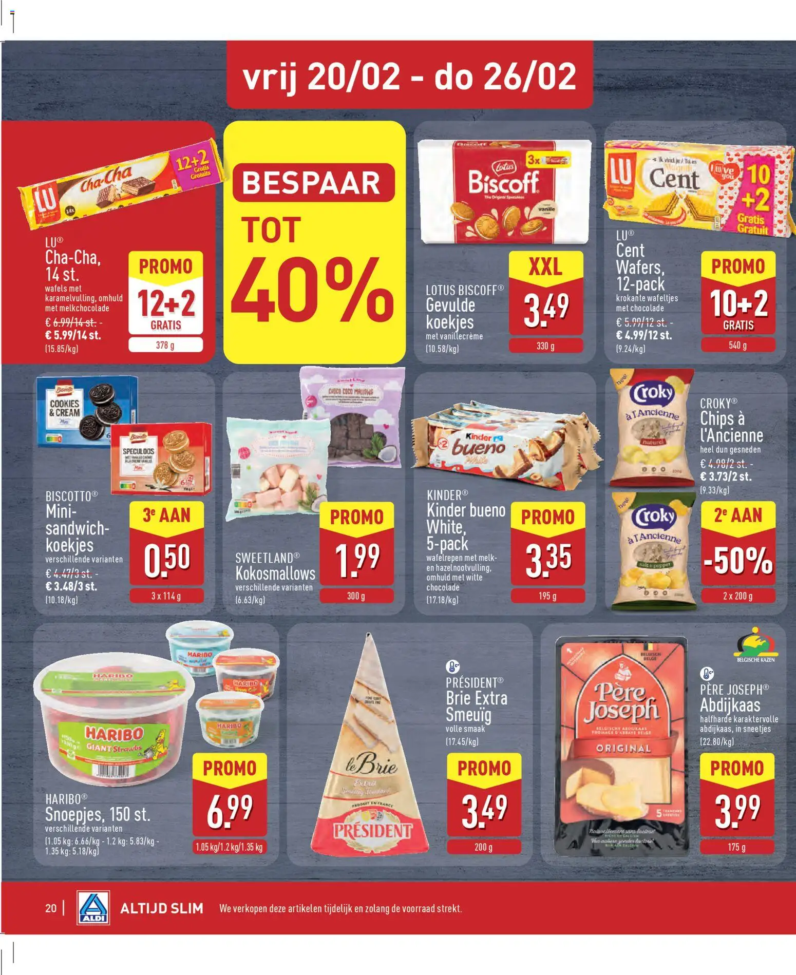 {H1} | Pagina: 20 | Producten: Chips, Brie, Kinder, Melk