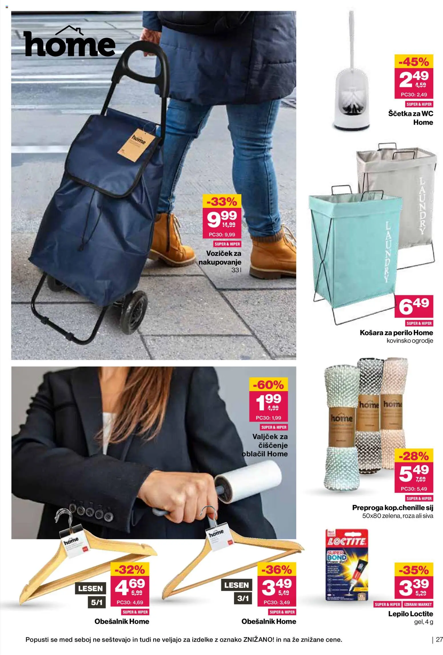 Novi Mercator katalog ponudbe – veljaven od 14.01.2026 | Stran: 27 | Izdelki: Obešalnik, Košara, Lepilo, Voziček