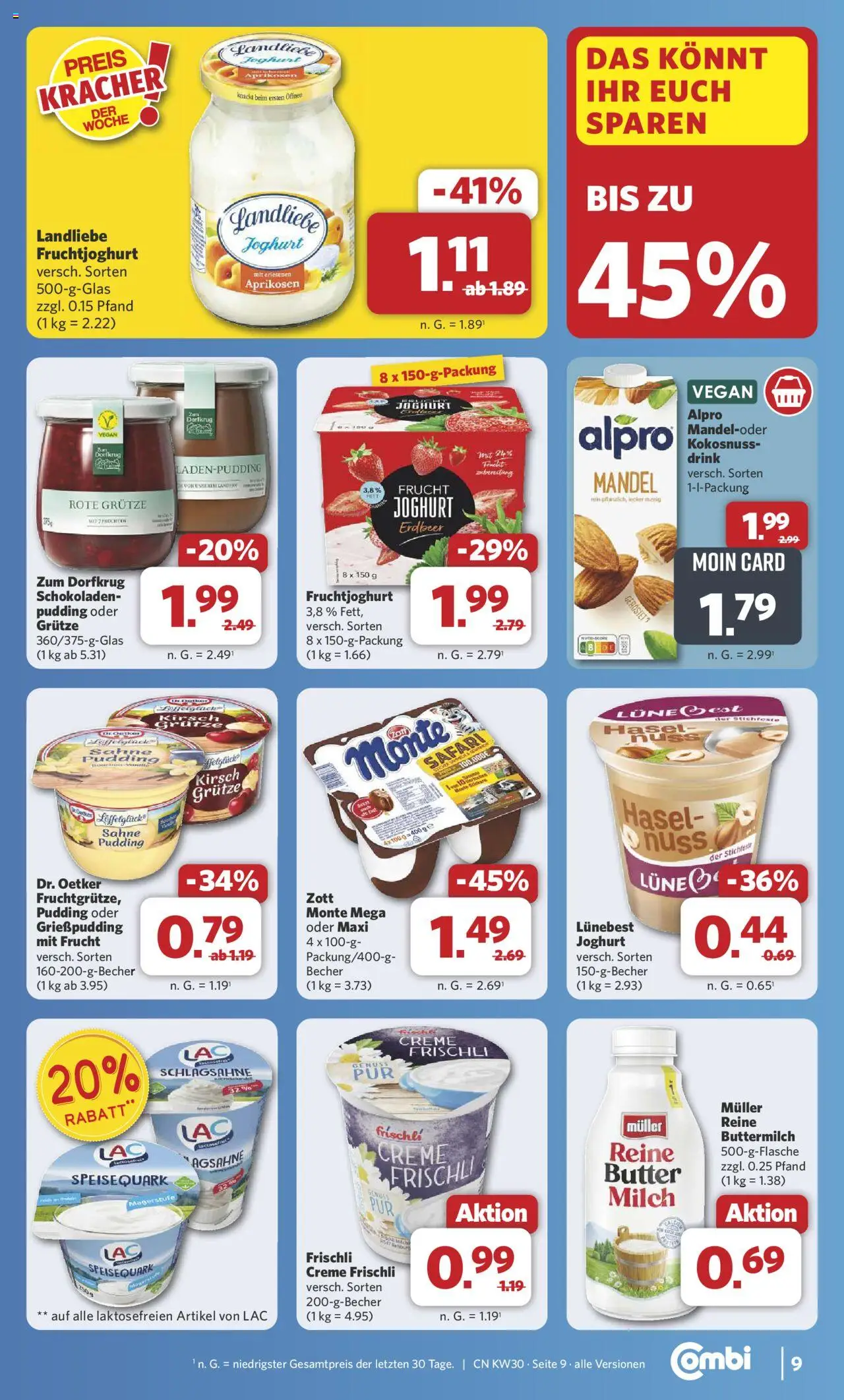 Combi Prospekt 	 - gültig ab dem 21.07.2025 | Seite: 11 | Produkte: Butter, Creme, Sahne, Speisequark