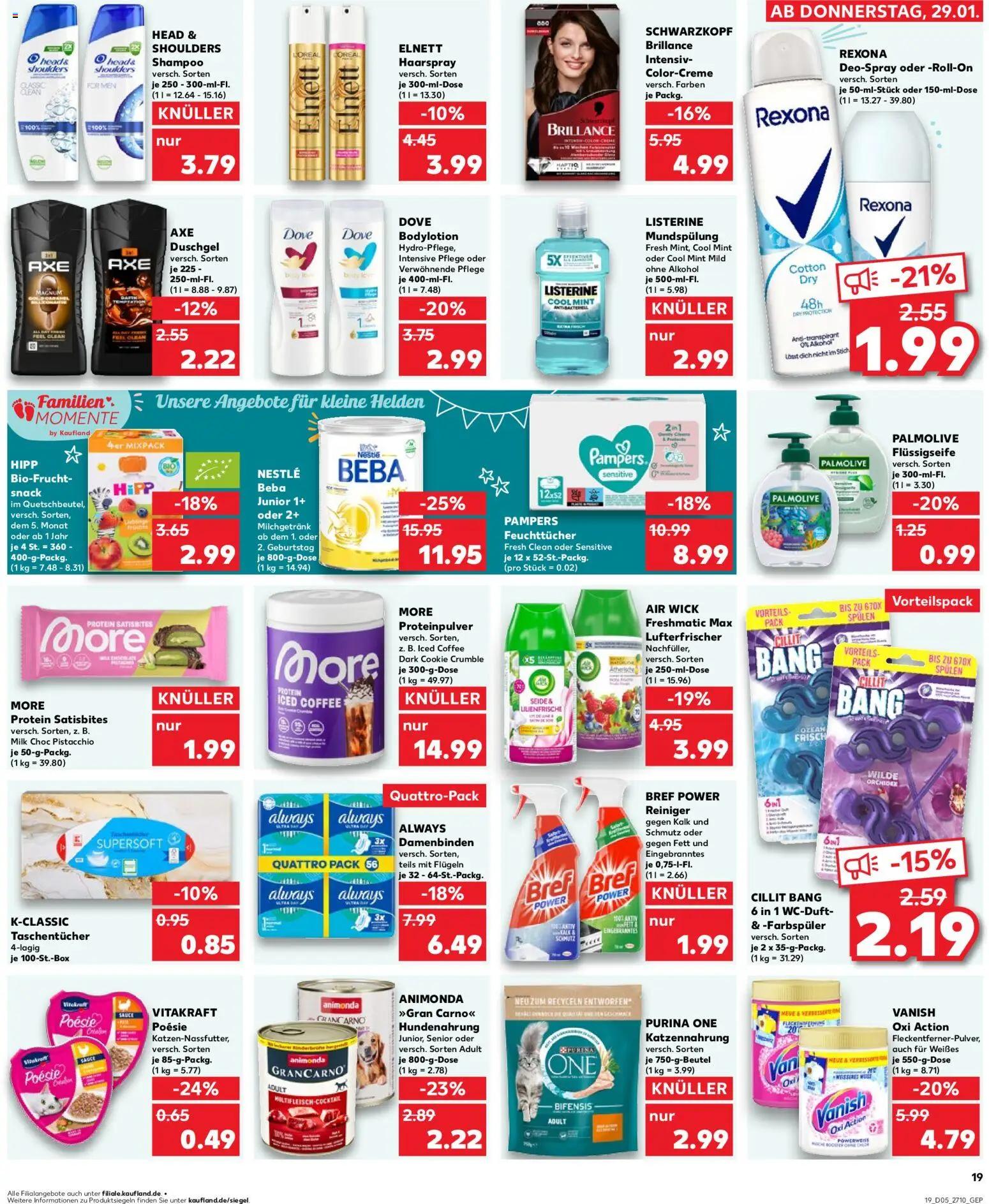 Kaufland prospekt Zeitz	 – gültig ab 29.01.2026 | Seite: 19 | Produkte: Pampers, Shampoo, Deodorant, Axe