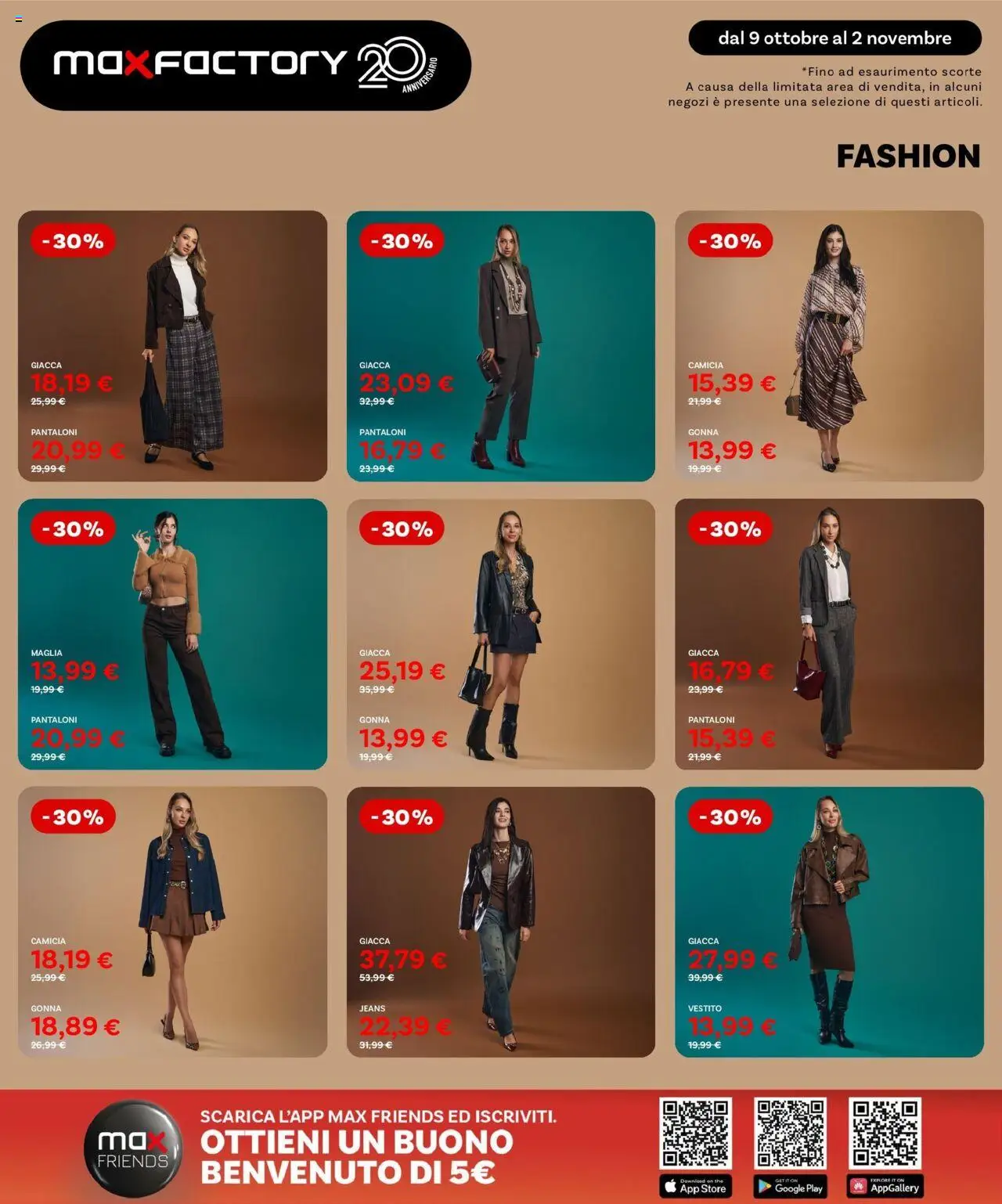 Volantino Max Factory del 09.10.2025 | Pagina: 5 | Prodotti: Giacca, Pantaloni, Gonna, Jeans