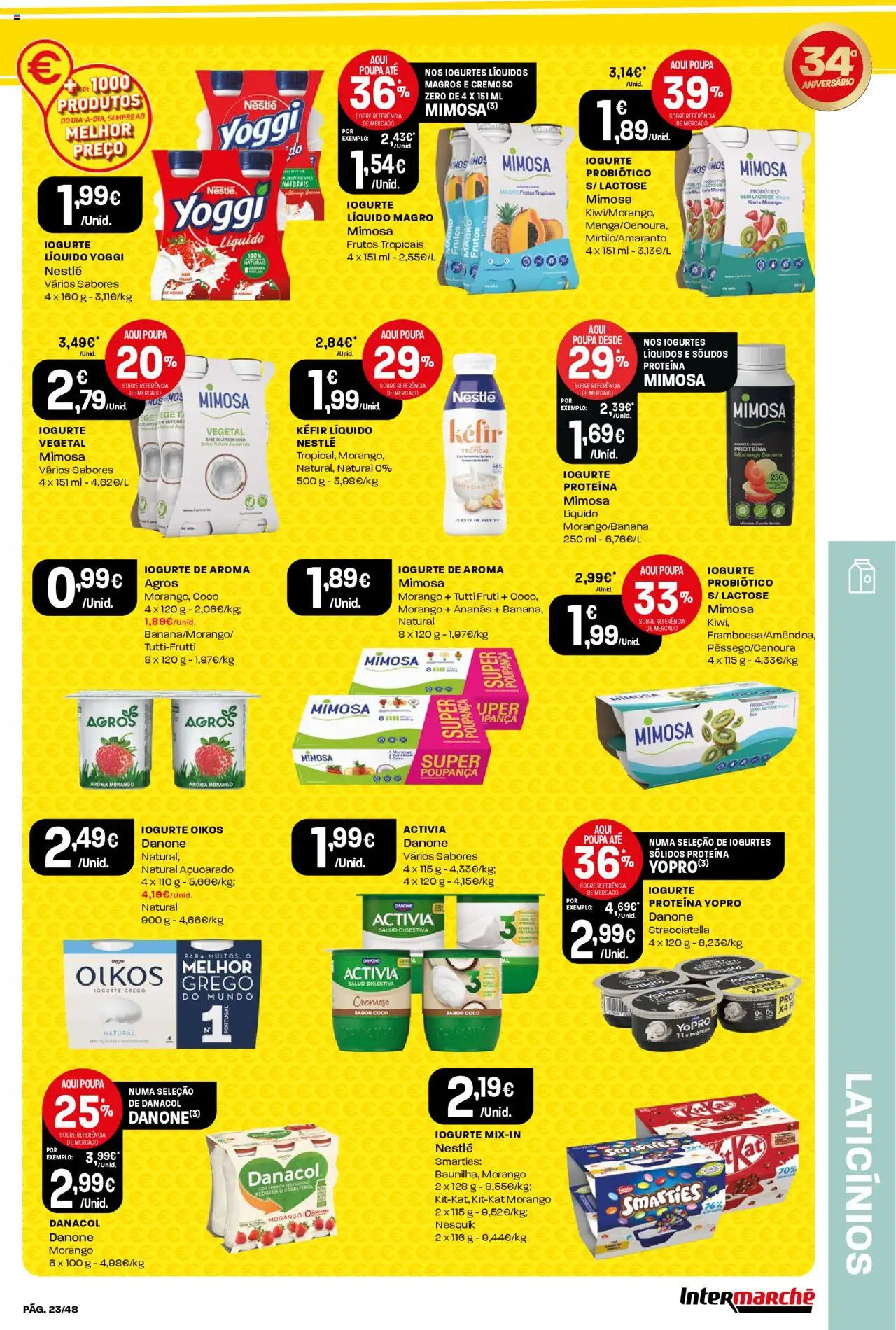 Intermarché folheto │ válido de 16.10.2025 | Página: 23 | Produtos: Banana, Iogurte, Nestlé, Proteina