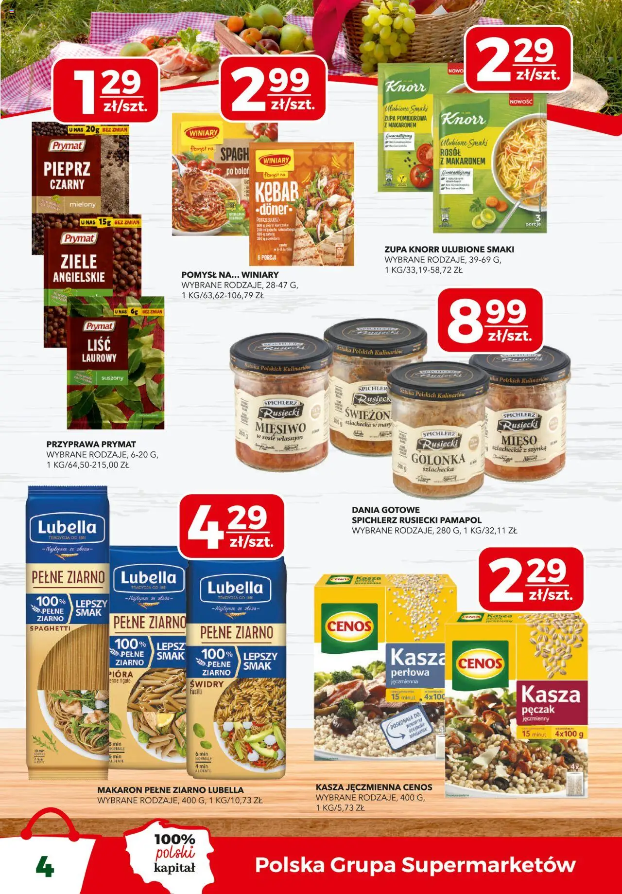 Top Market Gazetka od 12.08.2025 | Strona: 4 | Produkty: Kasza, Mięso, Zupa, Pieprz