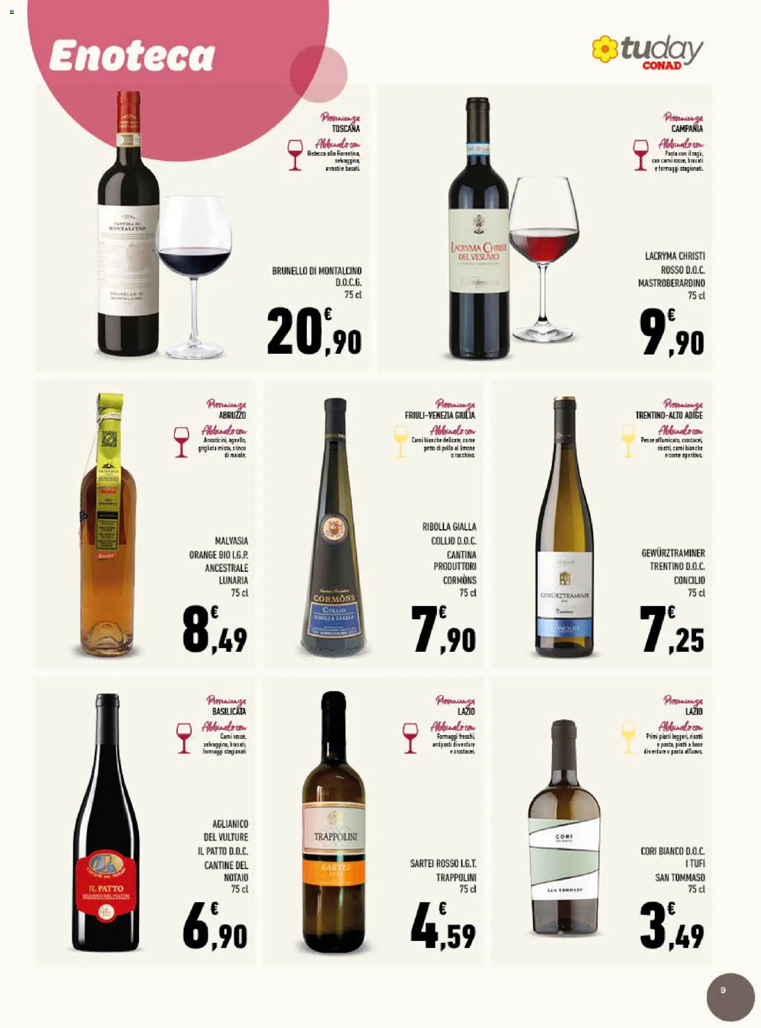 Volantino Conad del 08.04.2026 | Pagina: 9 | Prodotti: Pollo, Pesce, Limone, Enoteca