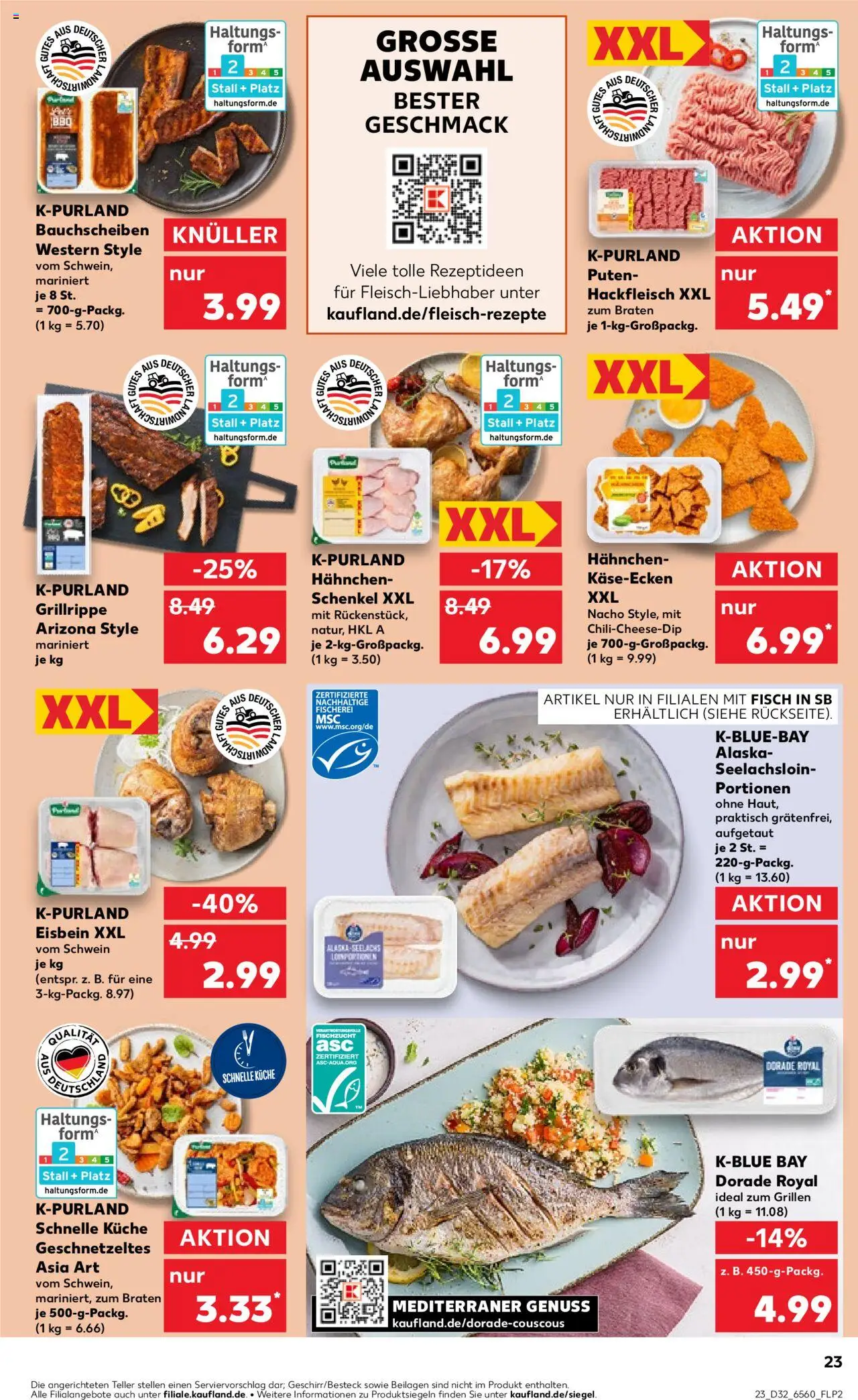 Kaufland prospekt Bremen	 - gültig ab dem 07.08.2025 | Seite: 23 | Produkte: Dorade, Hahnchen, Küche, Fisch