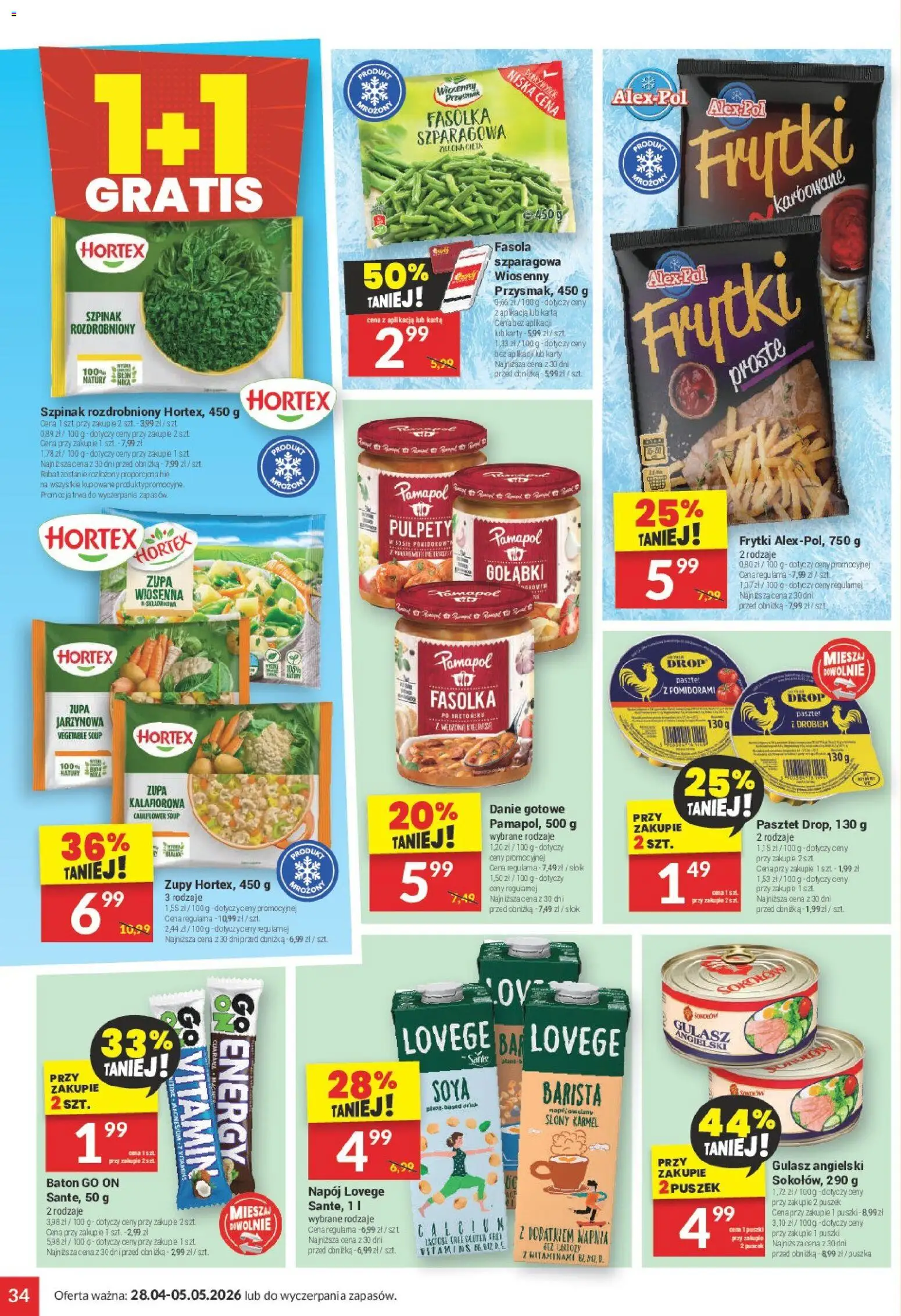 Twój Market gazetka od 28.04.2026 | Strona: 34 | Produkty: Szpinak, Gulasz angielski, Róż, Frytki