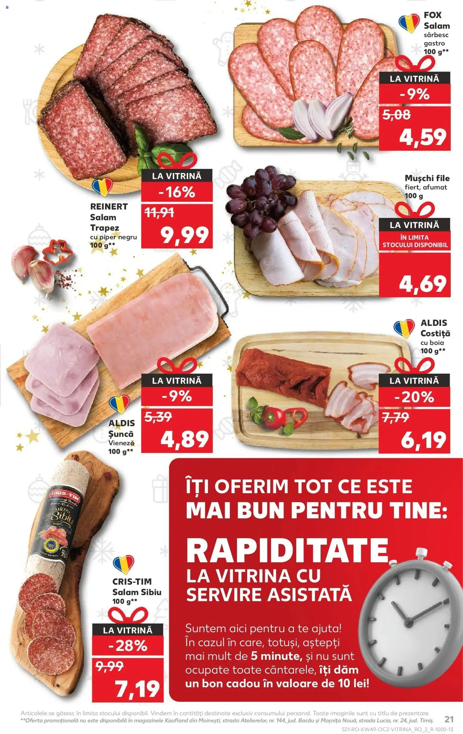 Noul catalog Kaufland – valabil de la 03.12.2025 | Pagină: 21 | Produse: Vitrină, Salam, Șuncă, Piper