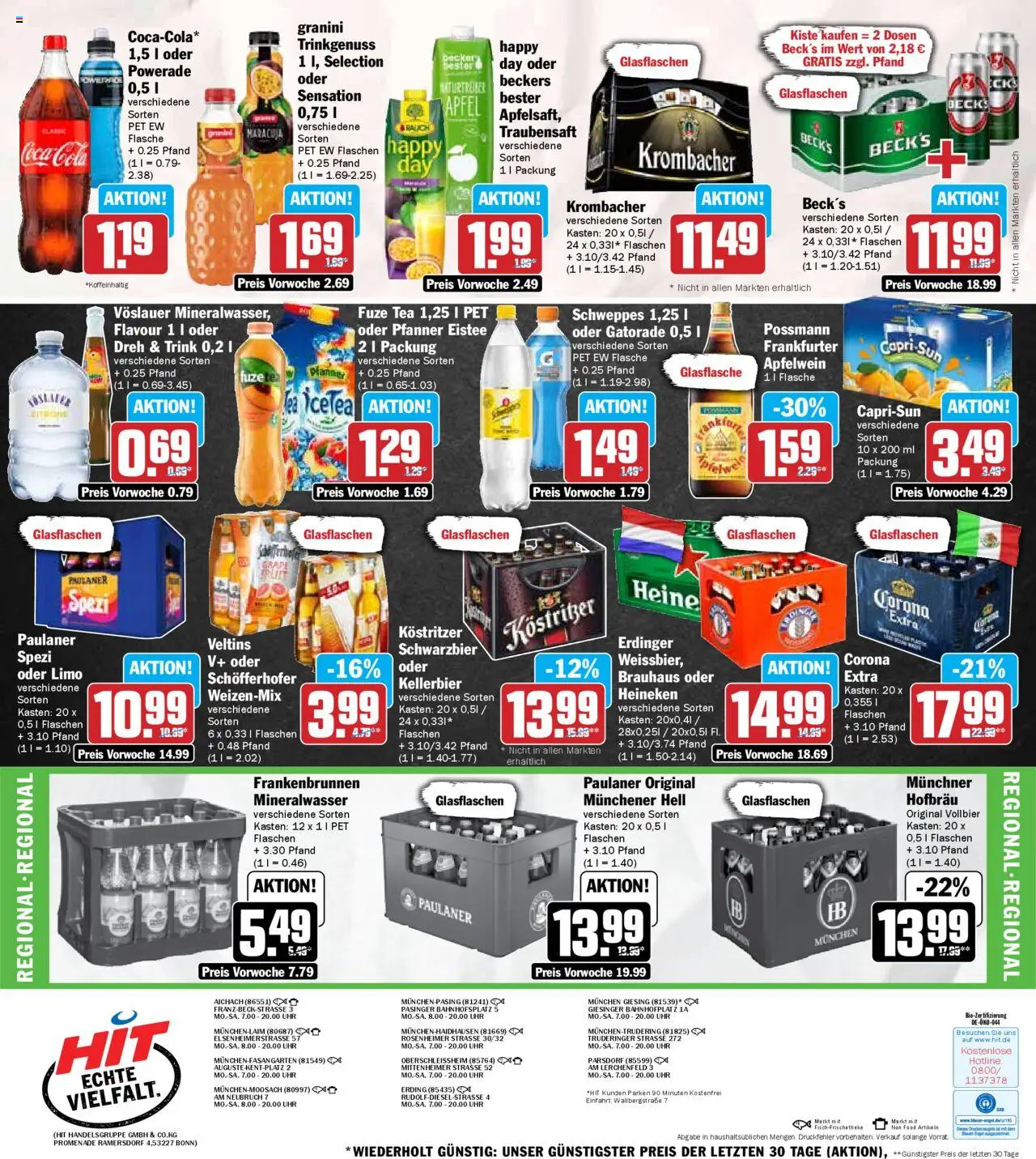 HIT Bayern - gültig ab dem 21.07.2025 | Seite: 18 | Produkte: Coca cola, Zitrone, Powerade, Uhr