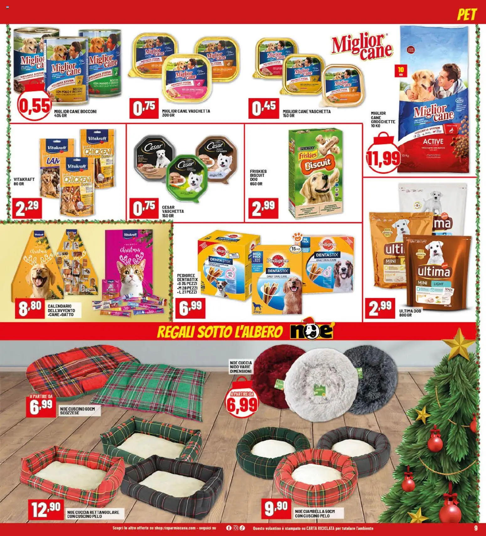 Volantino RisparmioCasa del 26.11.2025 | Pagina: 9 | Prodotti: Pollo, Crocchette, Cuscino