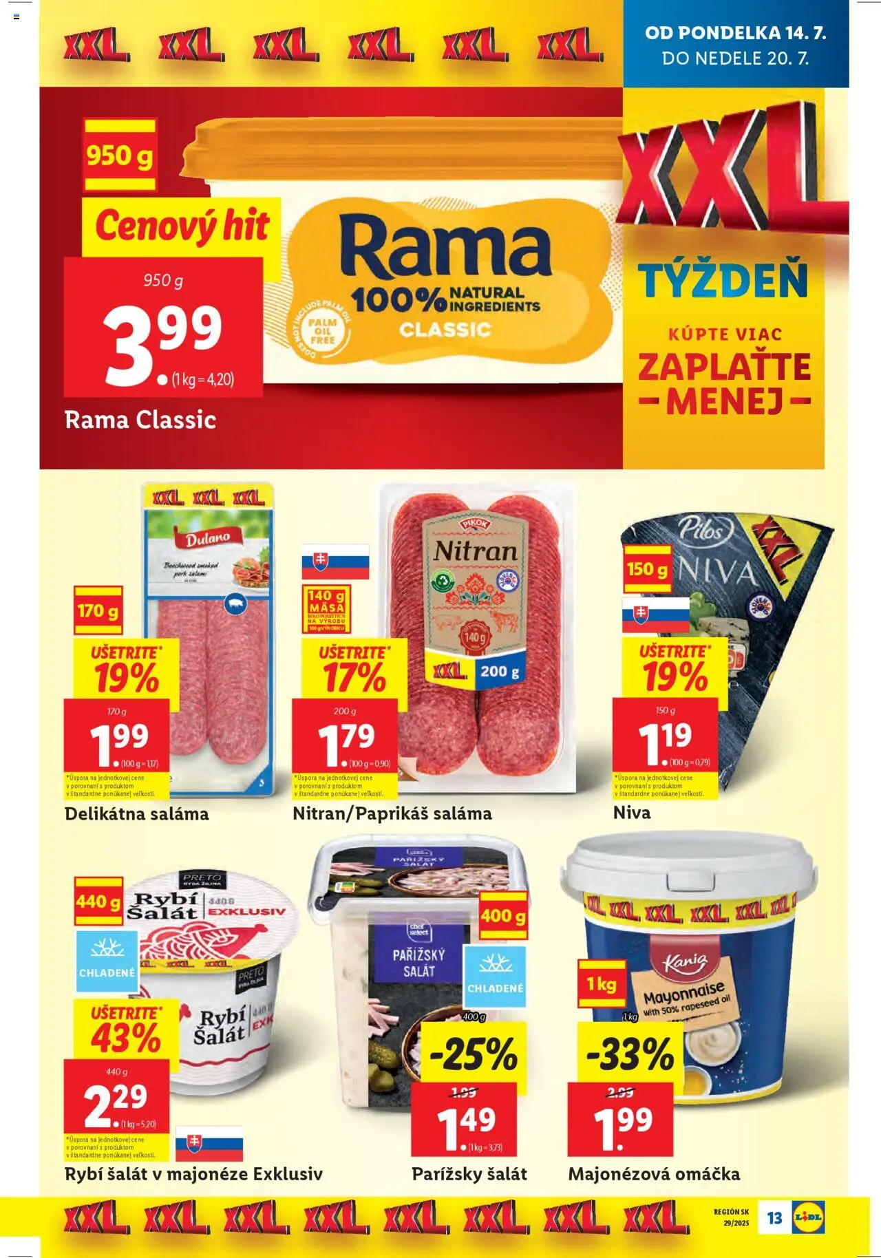 Lidl leták │ platný od 14.07.2025 | Strana: 15 | Produkty: Ryba, Šalát, Omáčka, Rama