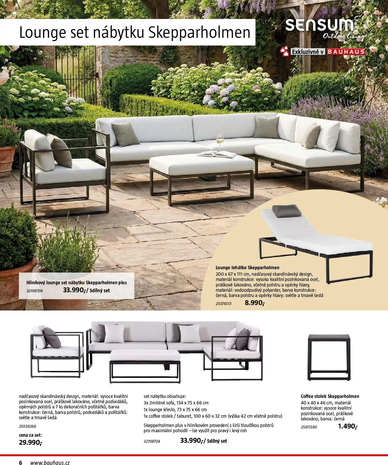 Bauhaus katalog Záhradní nábytek od 08.04.2026 | Strana: 6 | Produkty: Lehátko, Stolek
