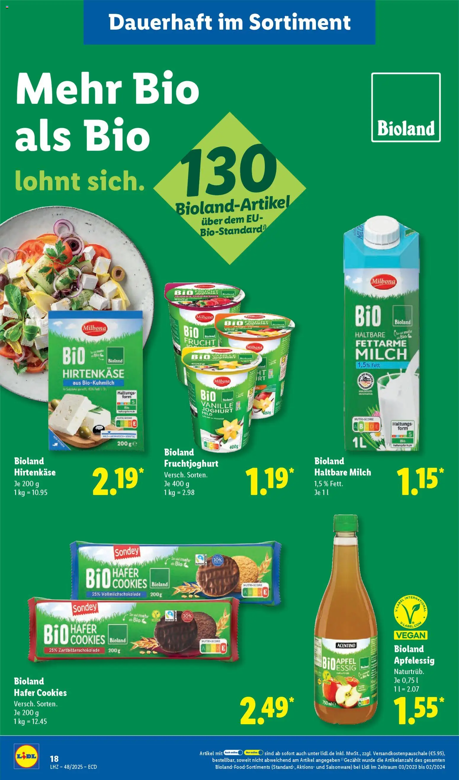 Lidl - Prospekt – gültig ab 24.11.2025 | Seite: 24 | Produkte: Milch, Essig, Haltbare milch, Fruchtjoghurt