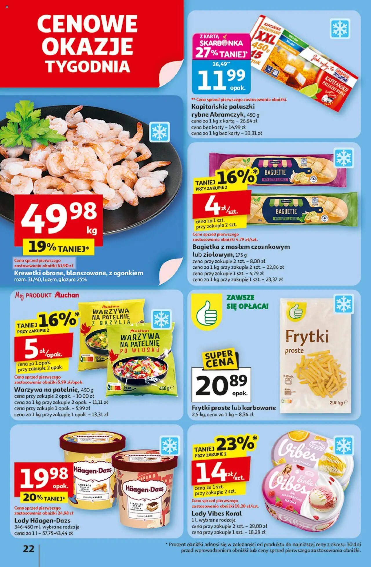 Auchan Gazetka - Odlotowe ceny na start szkoły Hipermarket od 28.08.2025 | Strona: 22 | Produkty: Bazylia, Bagietka, Frytki, Warzywa