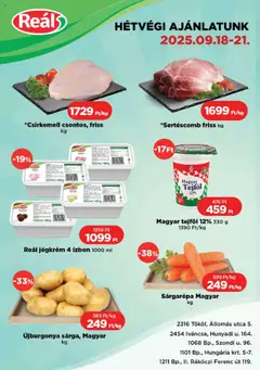 Reál Bevásárló hétvége - Pest megye - amely érvényes a következő dátumtól: 18.09.2025