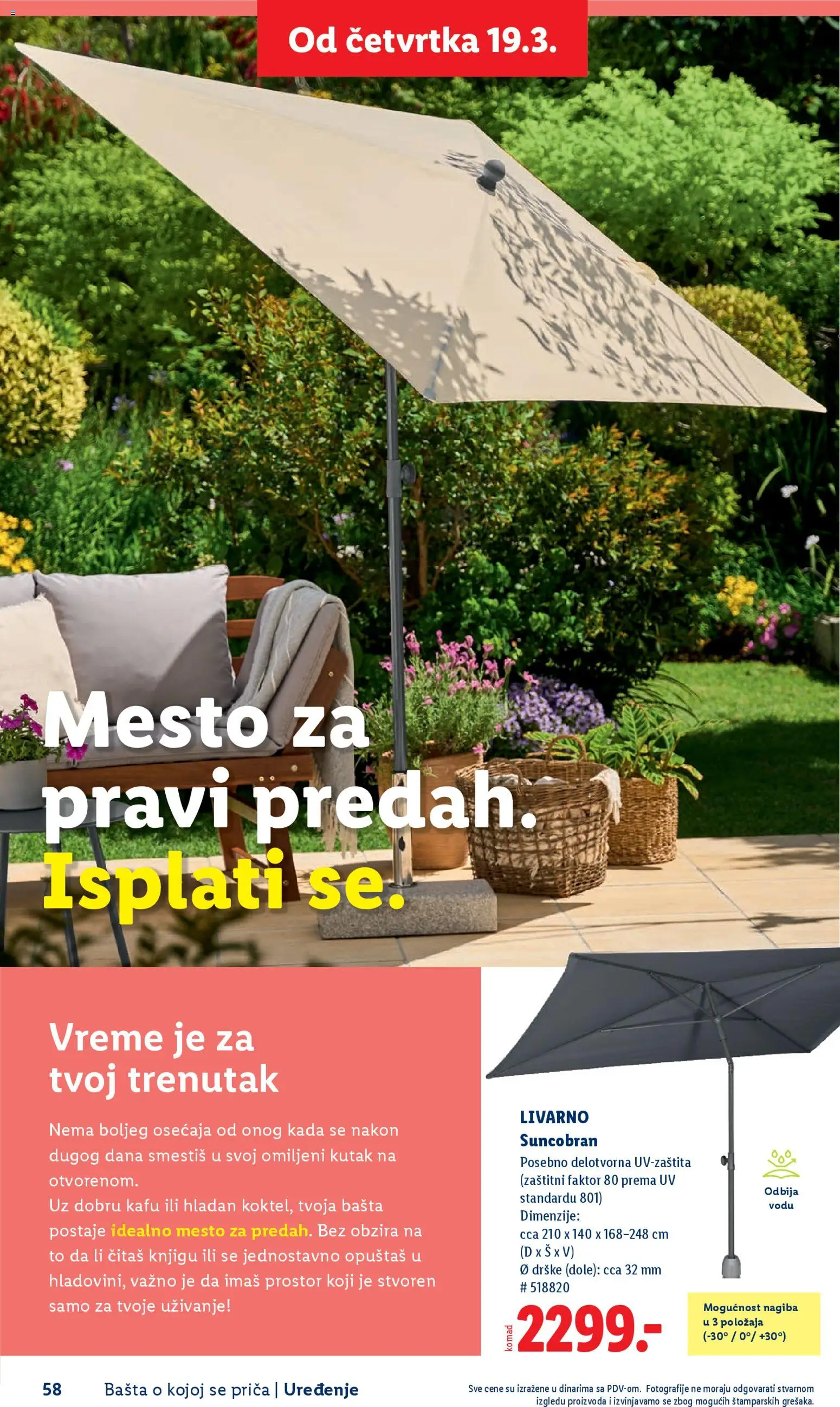 Lidl katalog - važi od 26.02.2026 | Strana: 58 | Proizvode: Suncobran