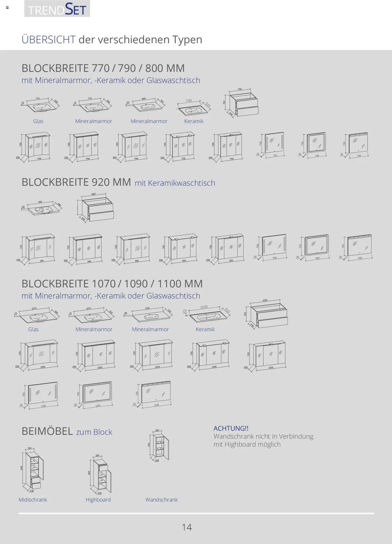 Hammer Zuhause Trendset - gültig ab dem 01.01.2024 | Seite: 14 | Produkte: HIghboard, Midischrank