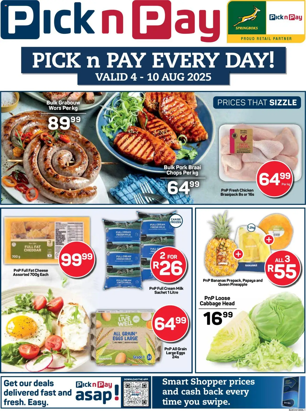 Pick n Pay Western Cape - Weekly Specials │ valid from 04.08.2025 | Page: 1 | Products: Cheese, Eggs, Bananas, Cream