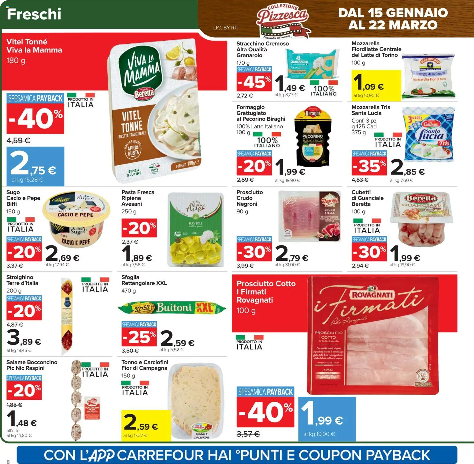 Volantino Carrefour del 17.02.2026 | Pagina: 8 | Prodotti: Prosciutto, Stracchino, Pecorino, Guanciale