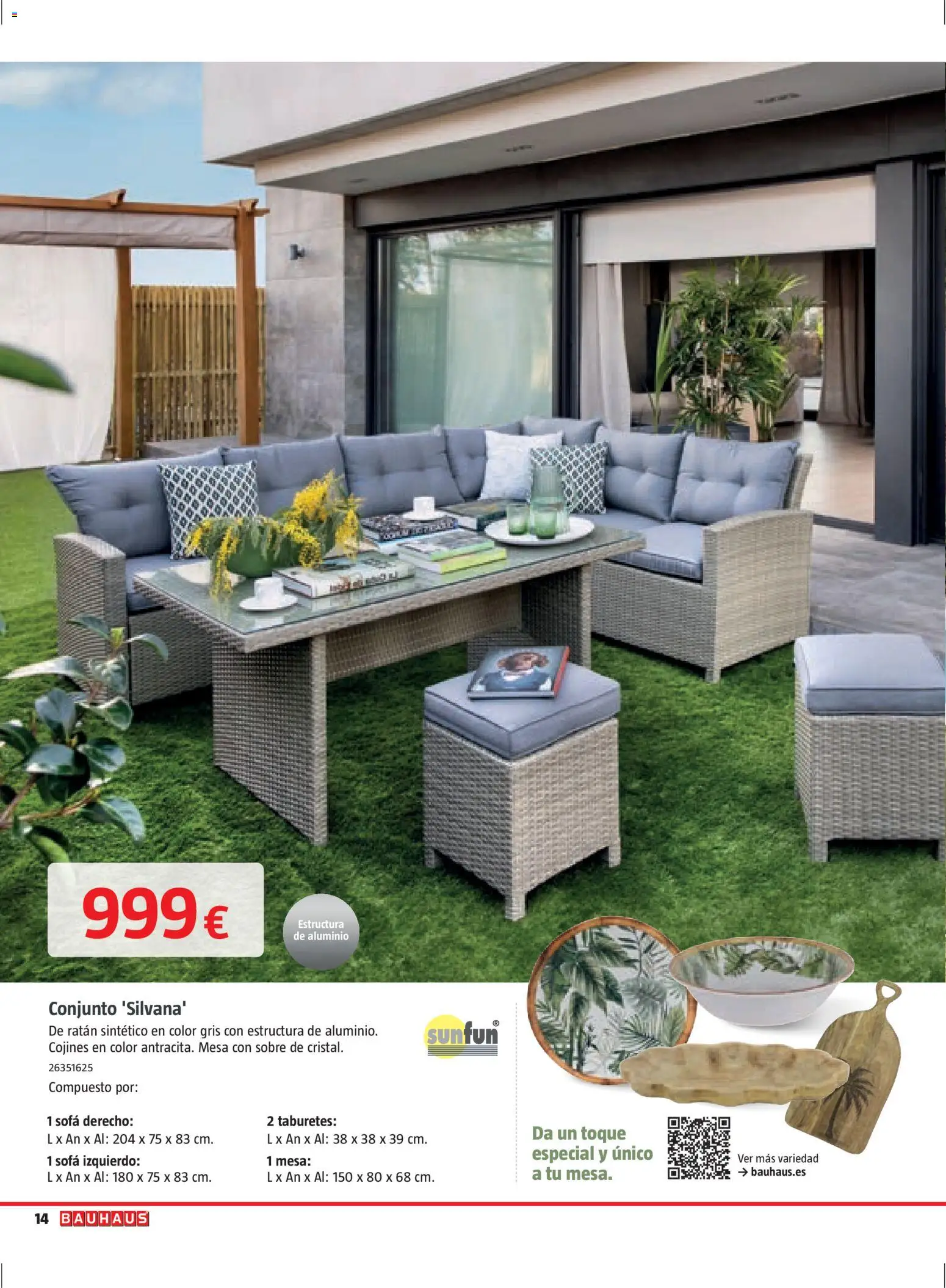 Bauhaus Verano │ válido desde el 16.03.2026 | Página: 14 | Productos: Sofá, Mesa