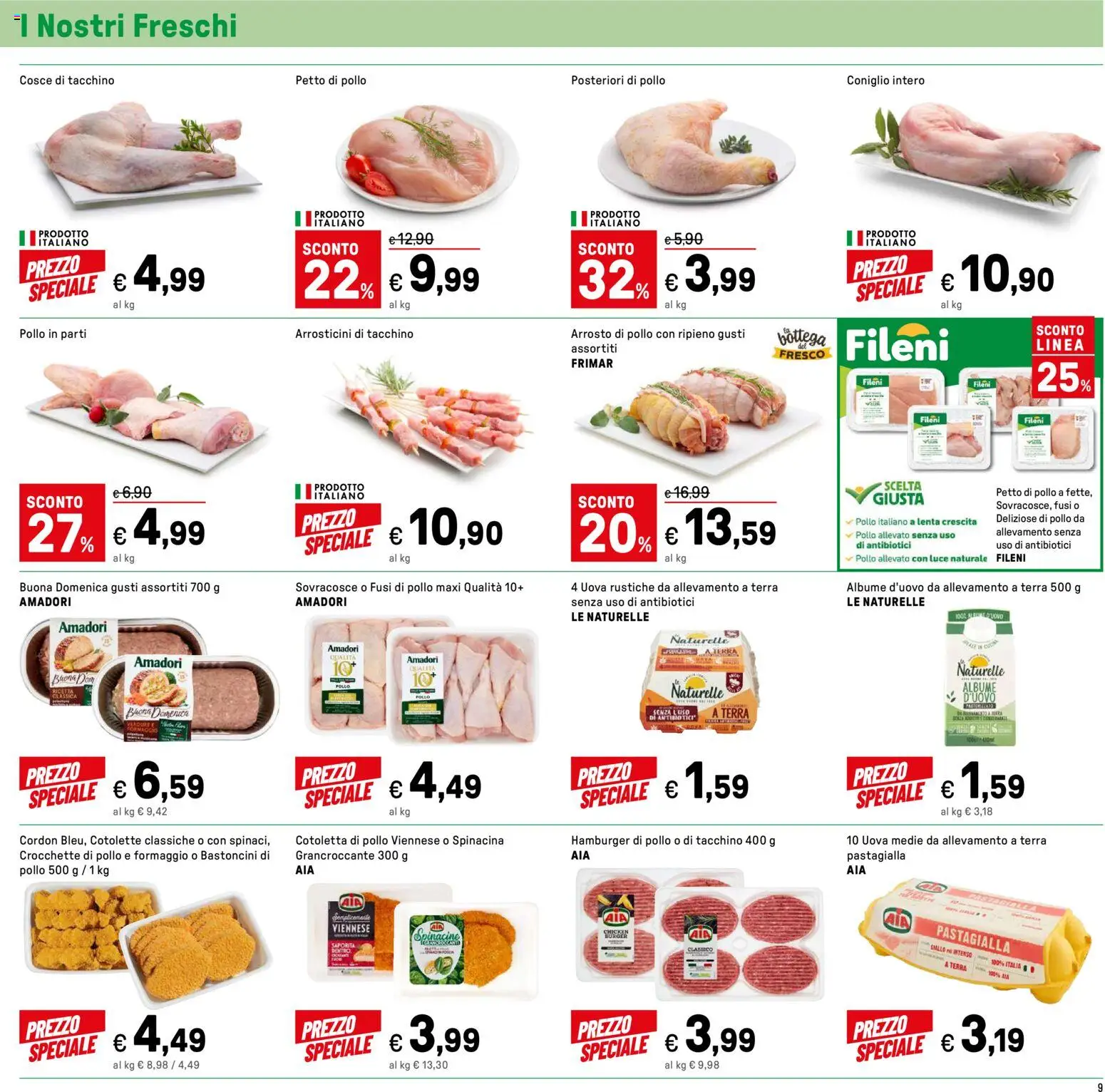 Volantino Iper del 07.01.2026 | Pagina: 9 | Prodotti: Arrosto, Pollo, Formaggio, Hamburger