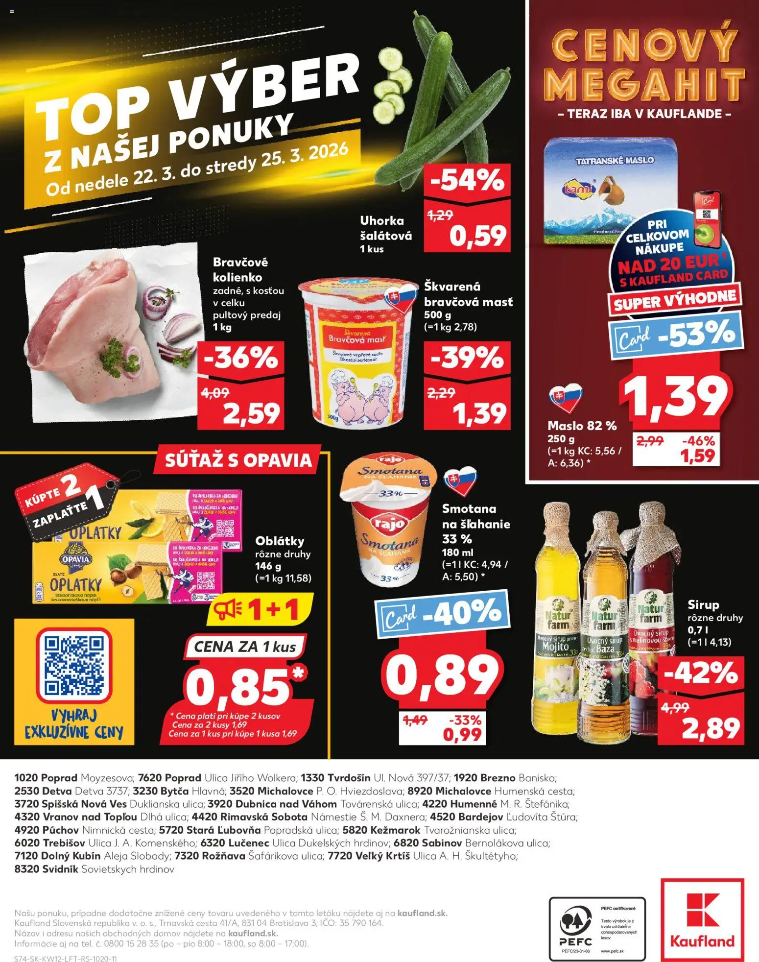 Nové Kaufland akcie – leták je platný od 19.03.2026 | Strana: 74 | Produkty: Maslo, Smotana, Tatranské maslo, Smotana na šľahanie