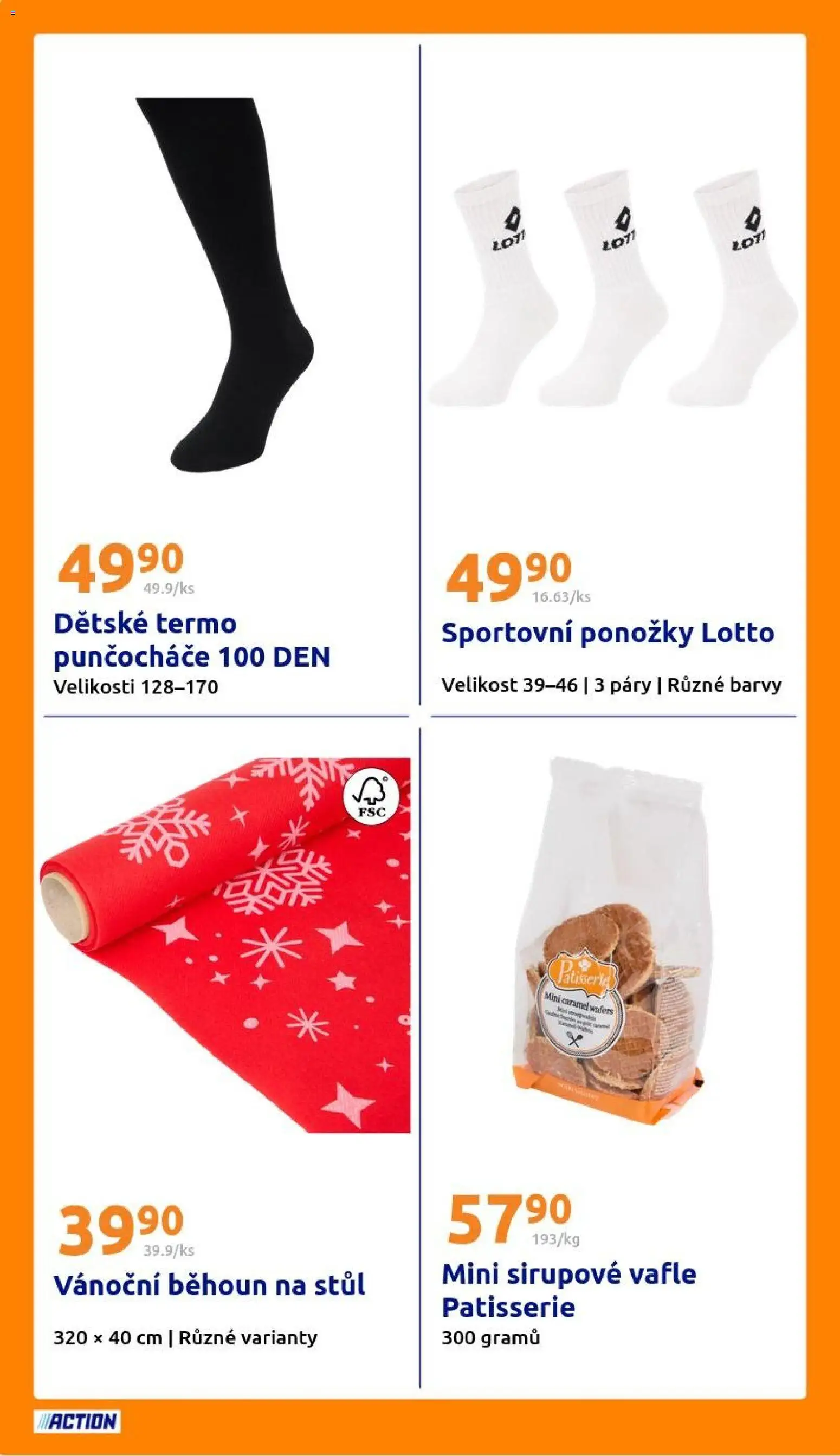 Action leták od 17.12.2025 | Strana: 18 | Produkty: Ponožky, Vafle, Běhoun na stůl, Punčocháče