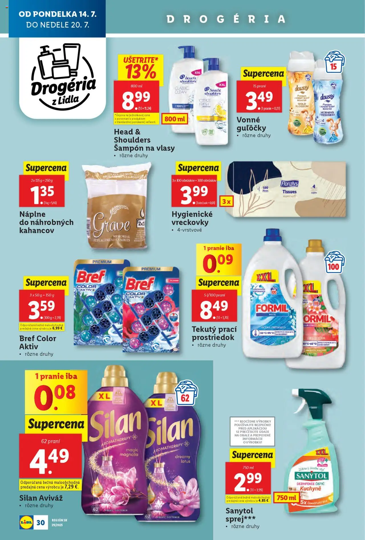Lidl leták │ platný od 14.07.2025 | Strana: 32 | Produkty: Silan, Šampón, Aviváž, Head & Shoulders