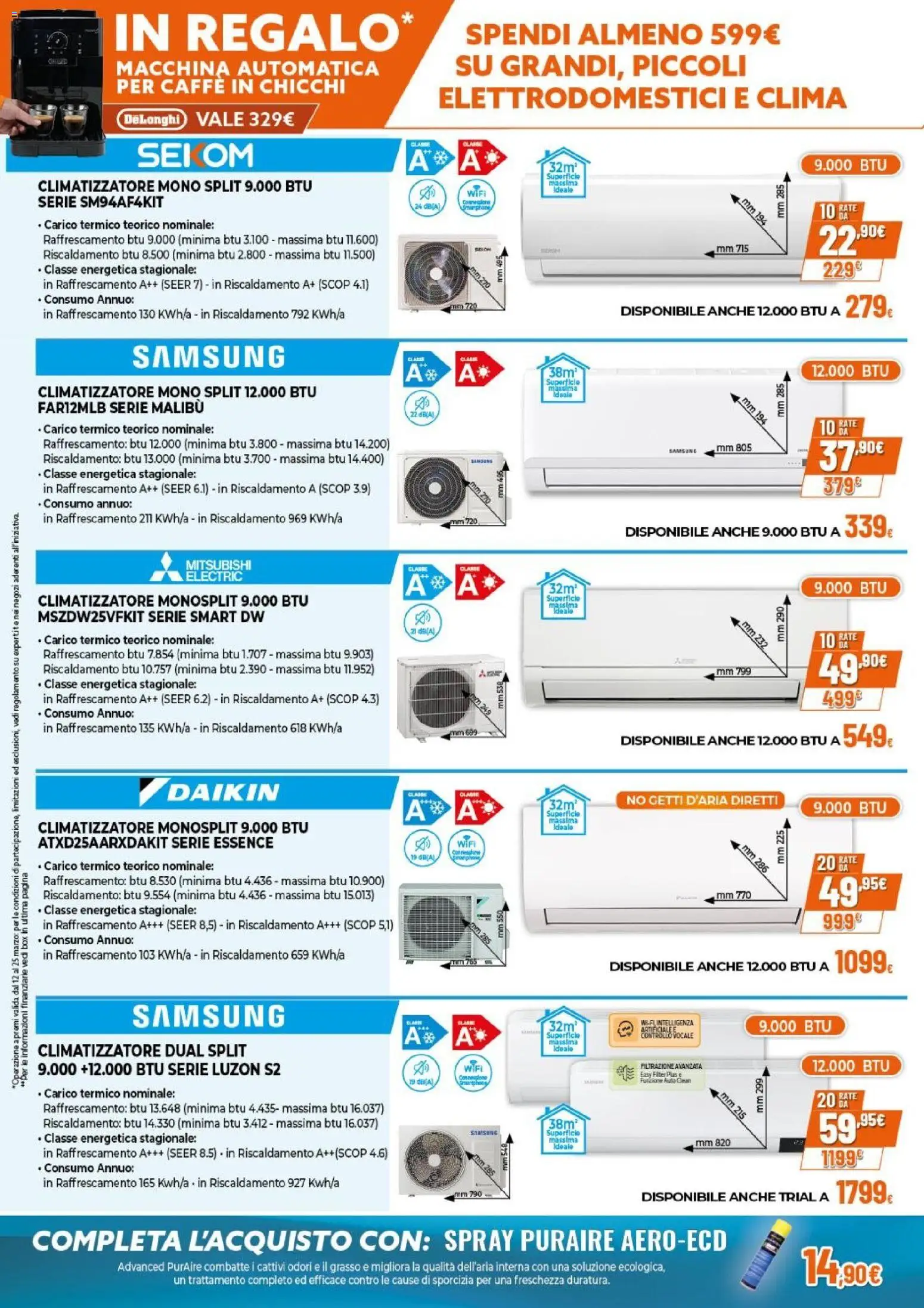 Volantino Expert del 12.03.2026 | Pagina: 9 | Prodotti: Climatizzatore, Caffè, Samsung