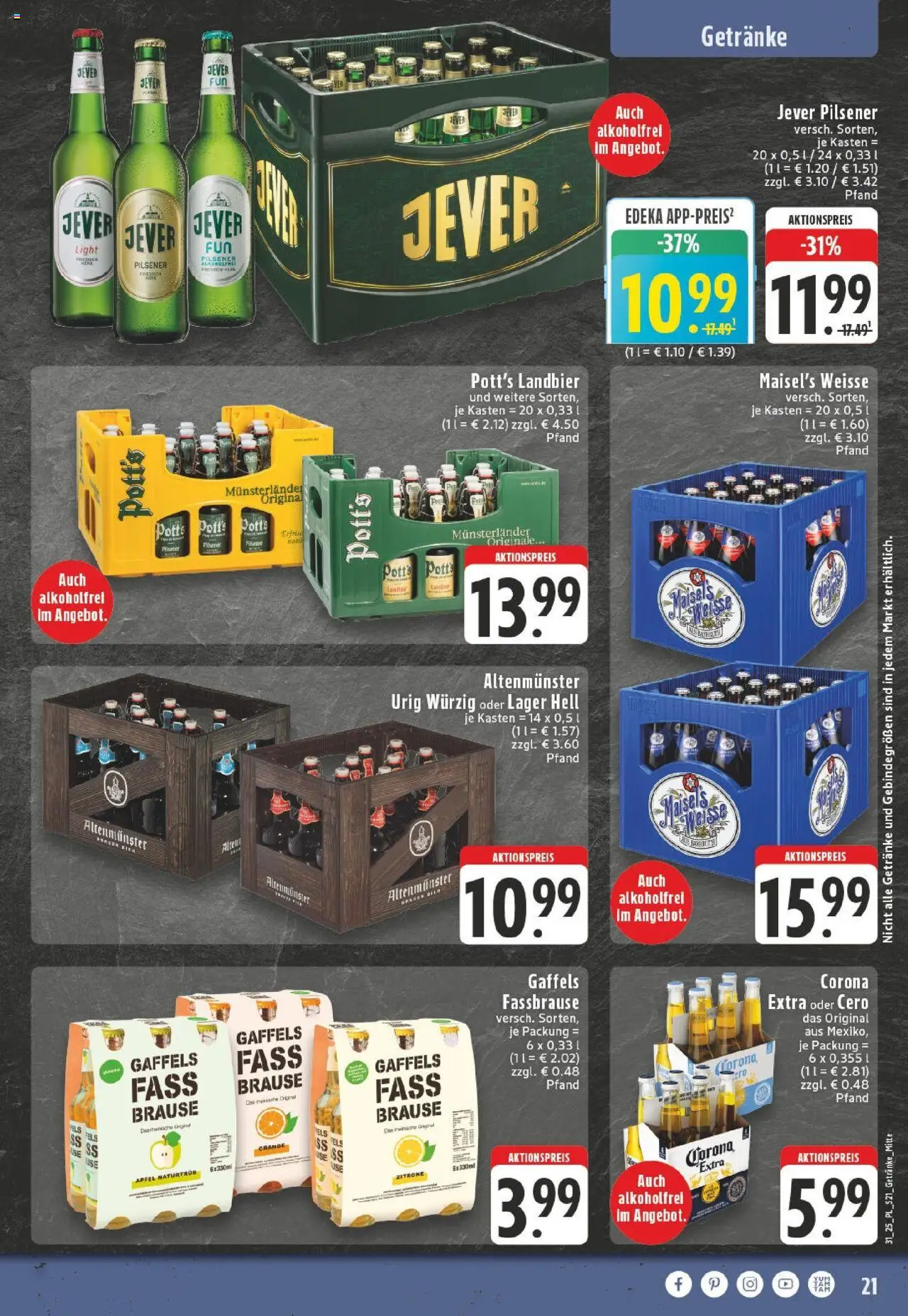 Edeka prospekt Düsseldorf	 - gültig ab dem 27.07.2025 | Seite: 21 | Produkte: Äpfel, Zitrone, Jever, Fassbrause