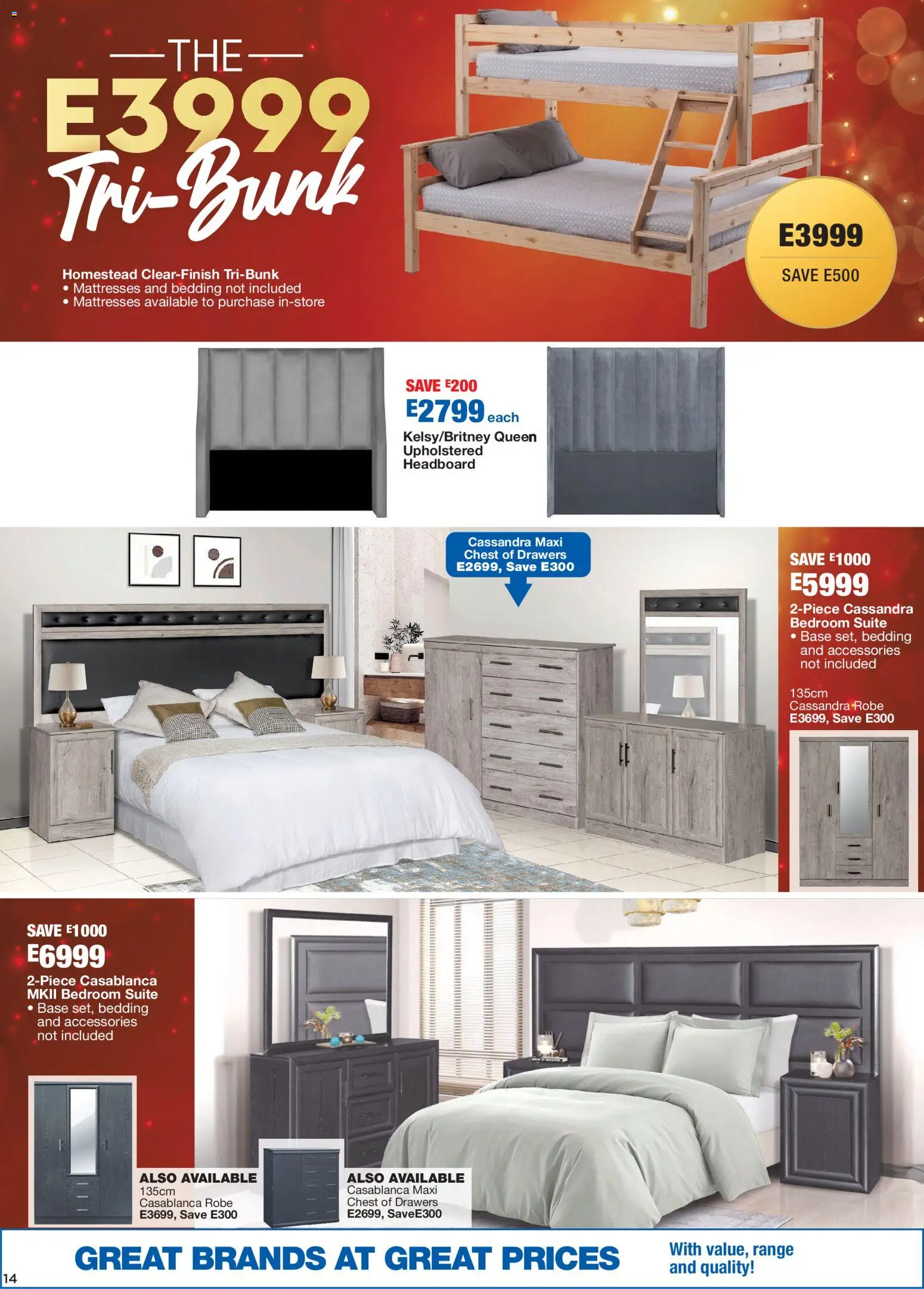 New OK Furniture catalogue – valid from 08.12.2025 | Page: 14 | Products: Headboard, Chest of drawers
