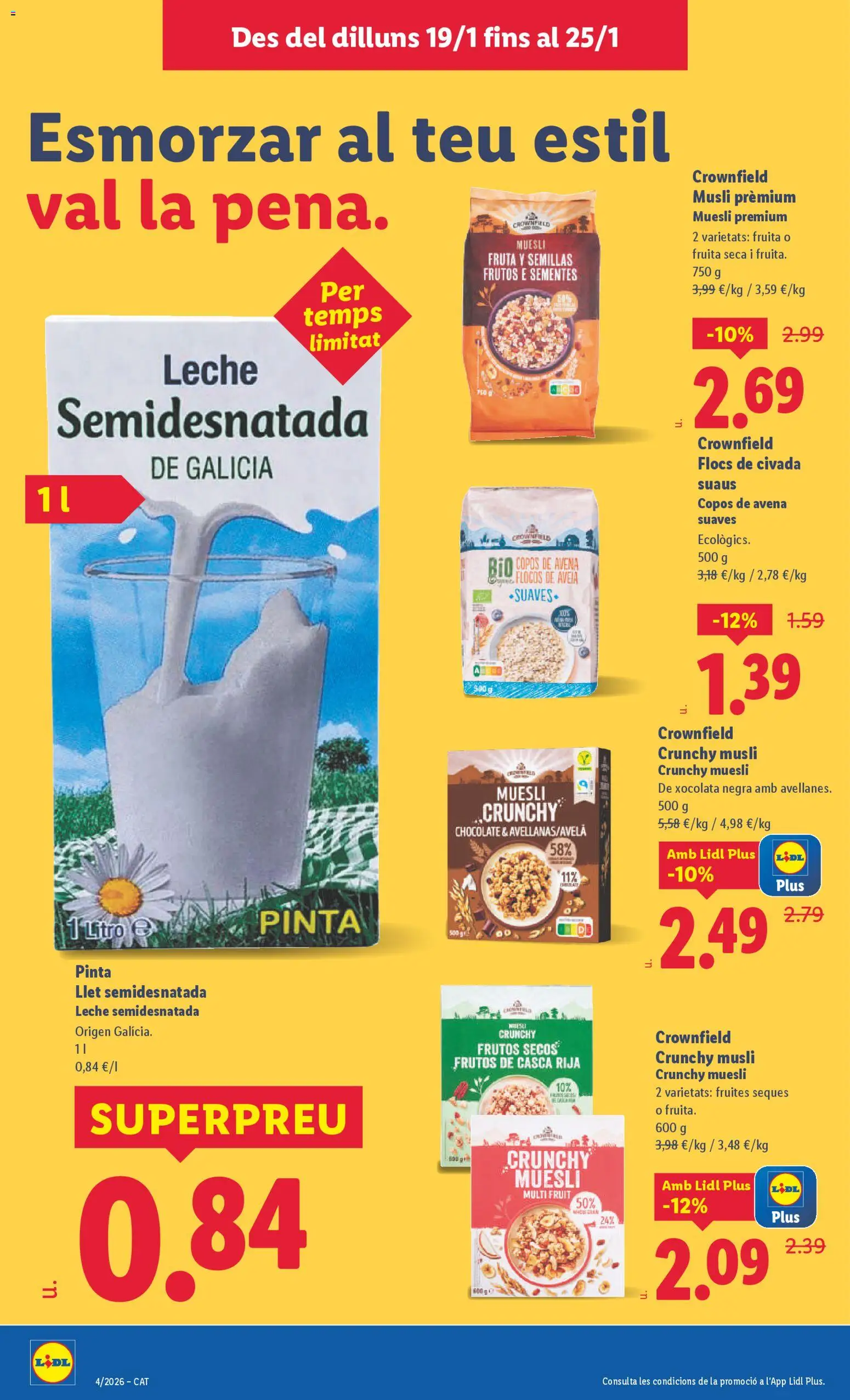 Lidl folleto │ válido desde el 19.01.2026 | Página: 16 | Productos: Leche, Chocolate, Frutos secos, Copos