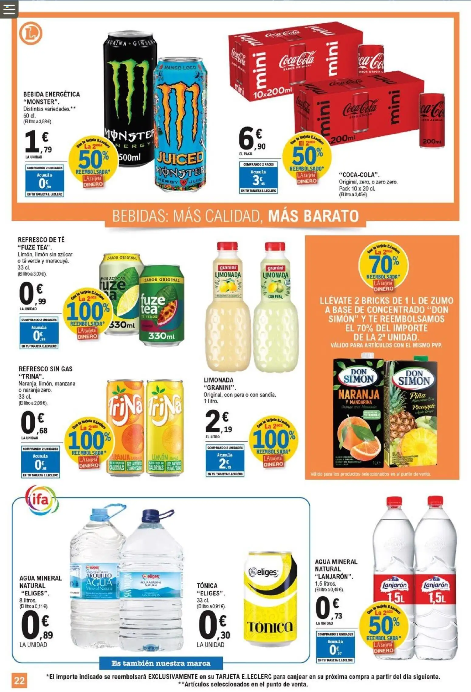E.Leclerc folleto │ válido desde el 22.04.2026 | Página: 22 | Productos: Piña, Manzana, Té, Ρούτερ