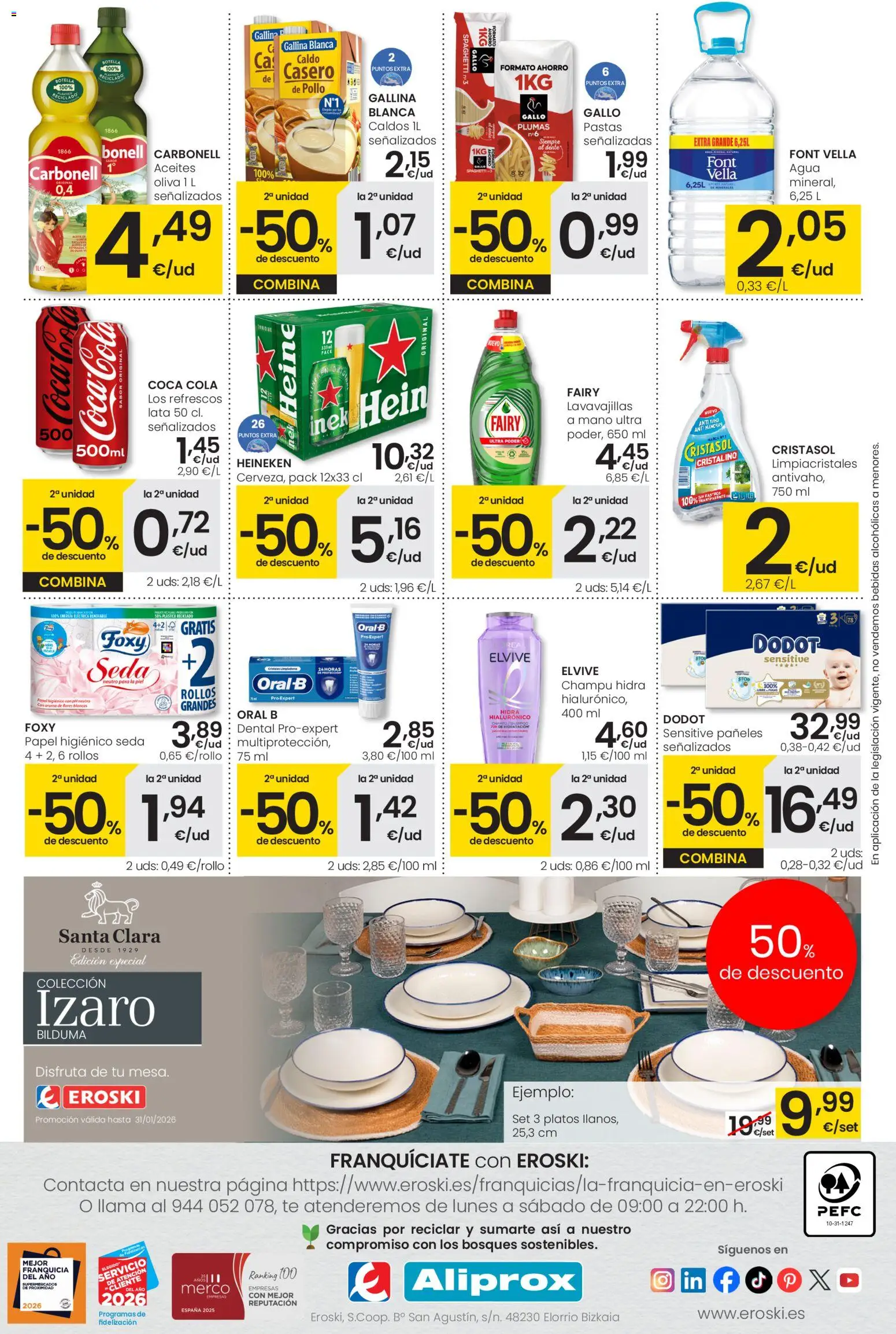 Eroski - Aliprox │ válido desde el 15.01.2026 | Página: 4 | Productos: Champú, Té, Lavavajillas, Σπανάκι