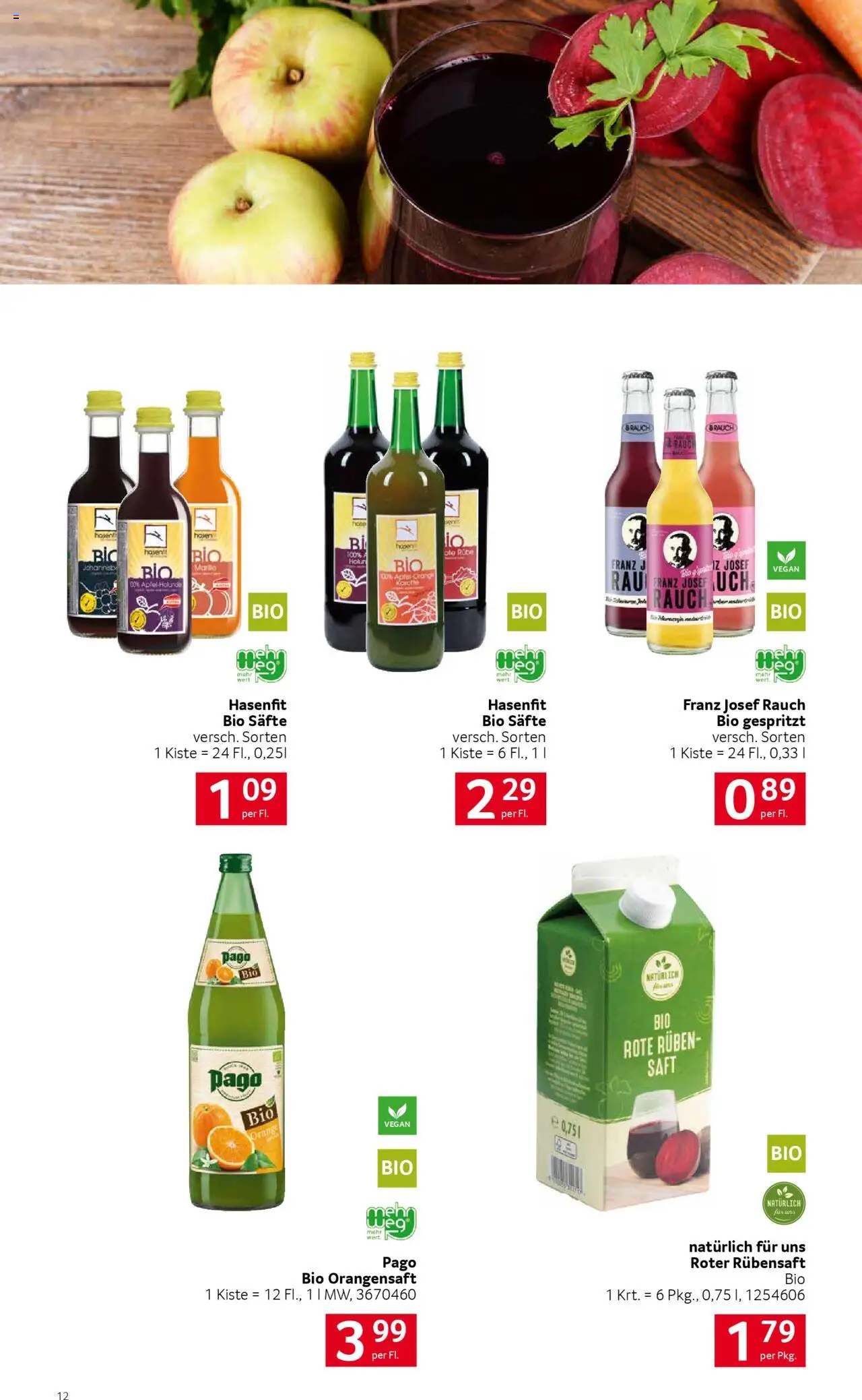 Transgourmet Trinkwerk Herbst gültig ab 01.09.2025 | Seite: 12 | Produkte: Hose, Saft