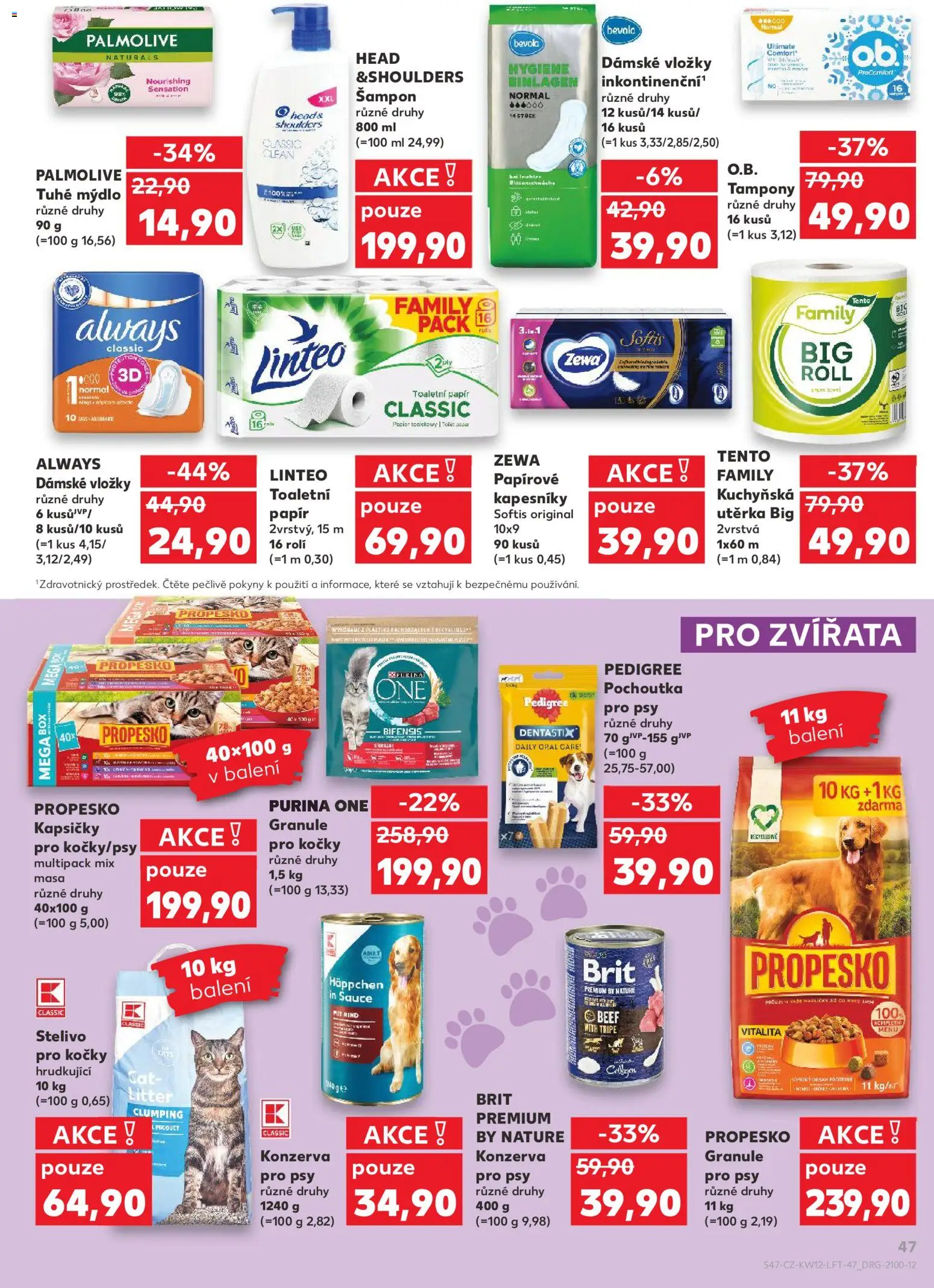 Kaufland leták - Chomutov od 18.03.2026 | Strana: 47 | Produkty: Toaletní papír, Purina one, Stelivo, Šampon