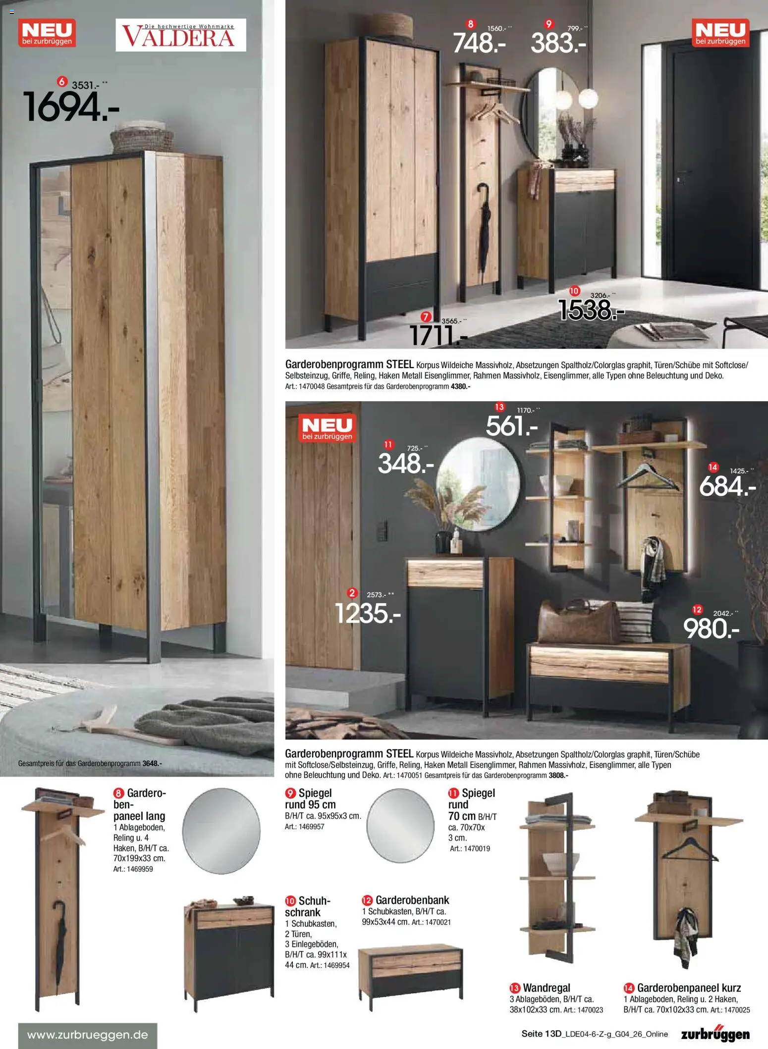 Zurbrüggen Italienische Wochen – gültig ab 11.04.2026 | Seite: 21 | Produkte: Wandregal, Schrank, Spiegel